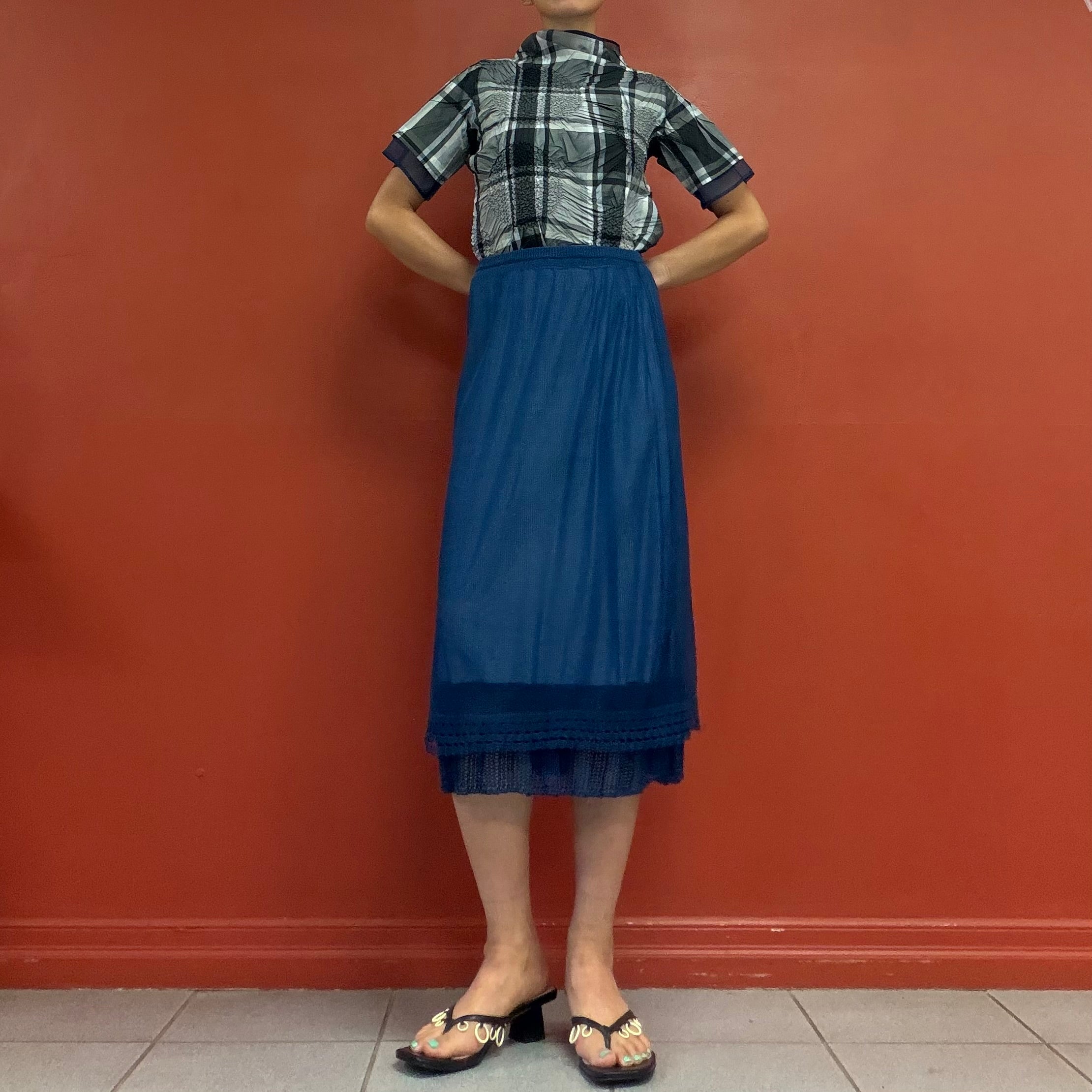 M.&KYOKO cobalt knit skirt
