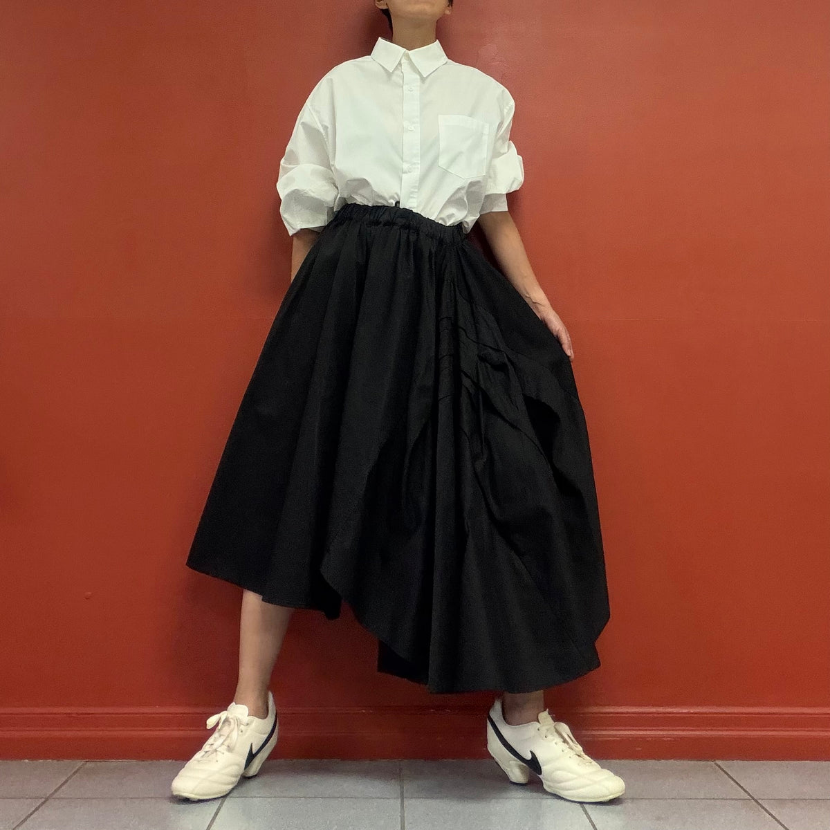 FRABOIS heavy cotton asymmetrical skirt