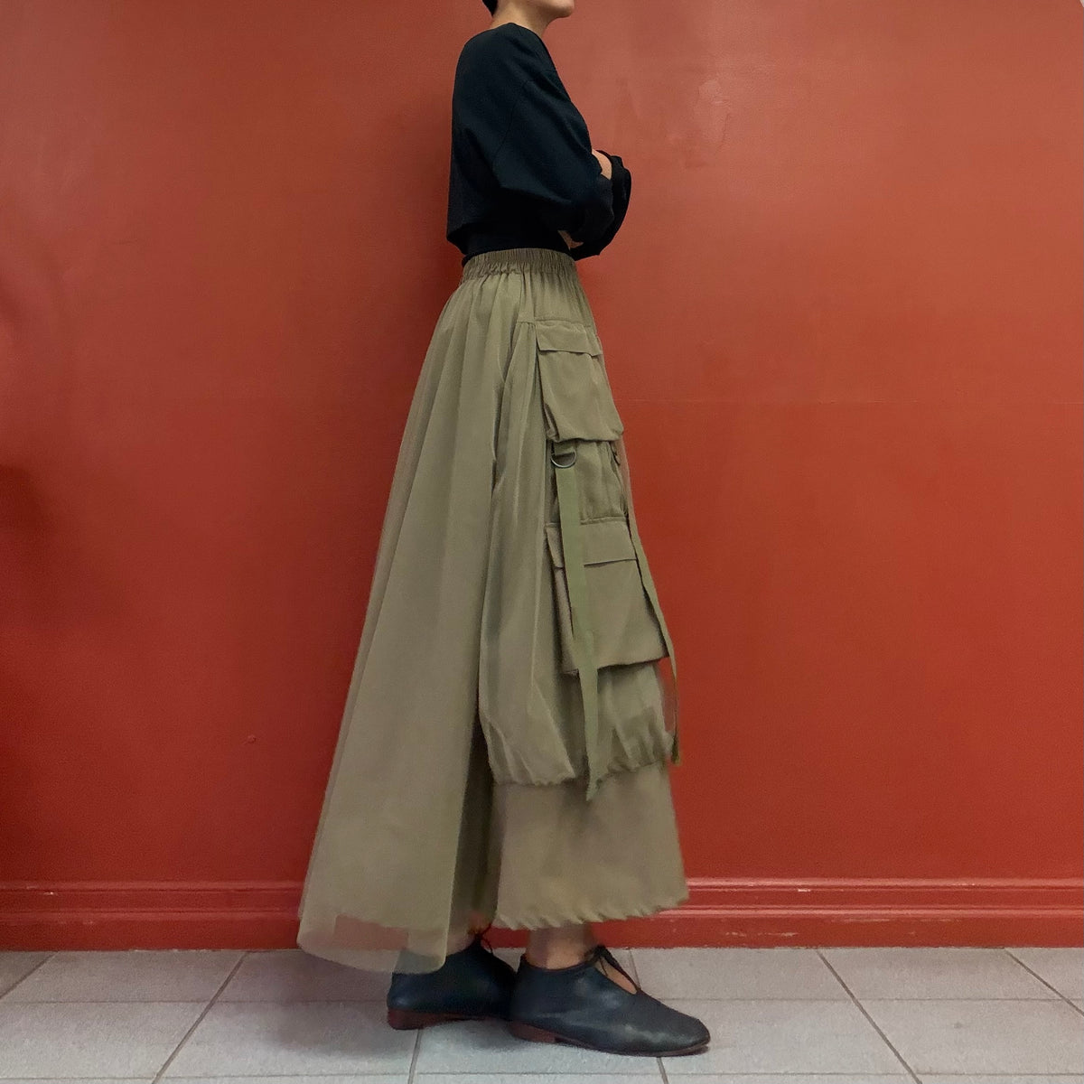 Tule docking cargo skirt with big pockets