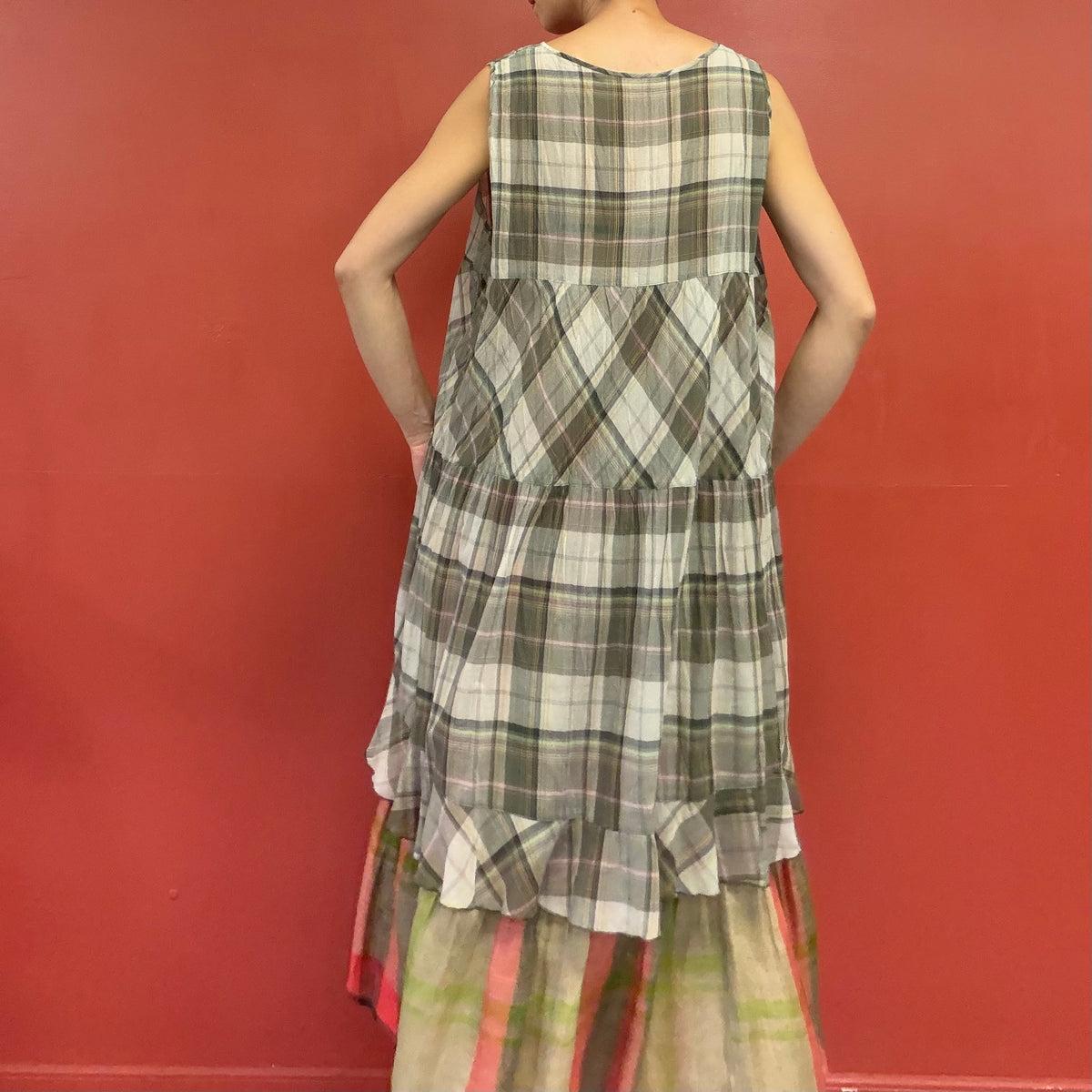 Plaid babydoll top