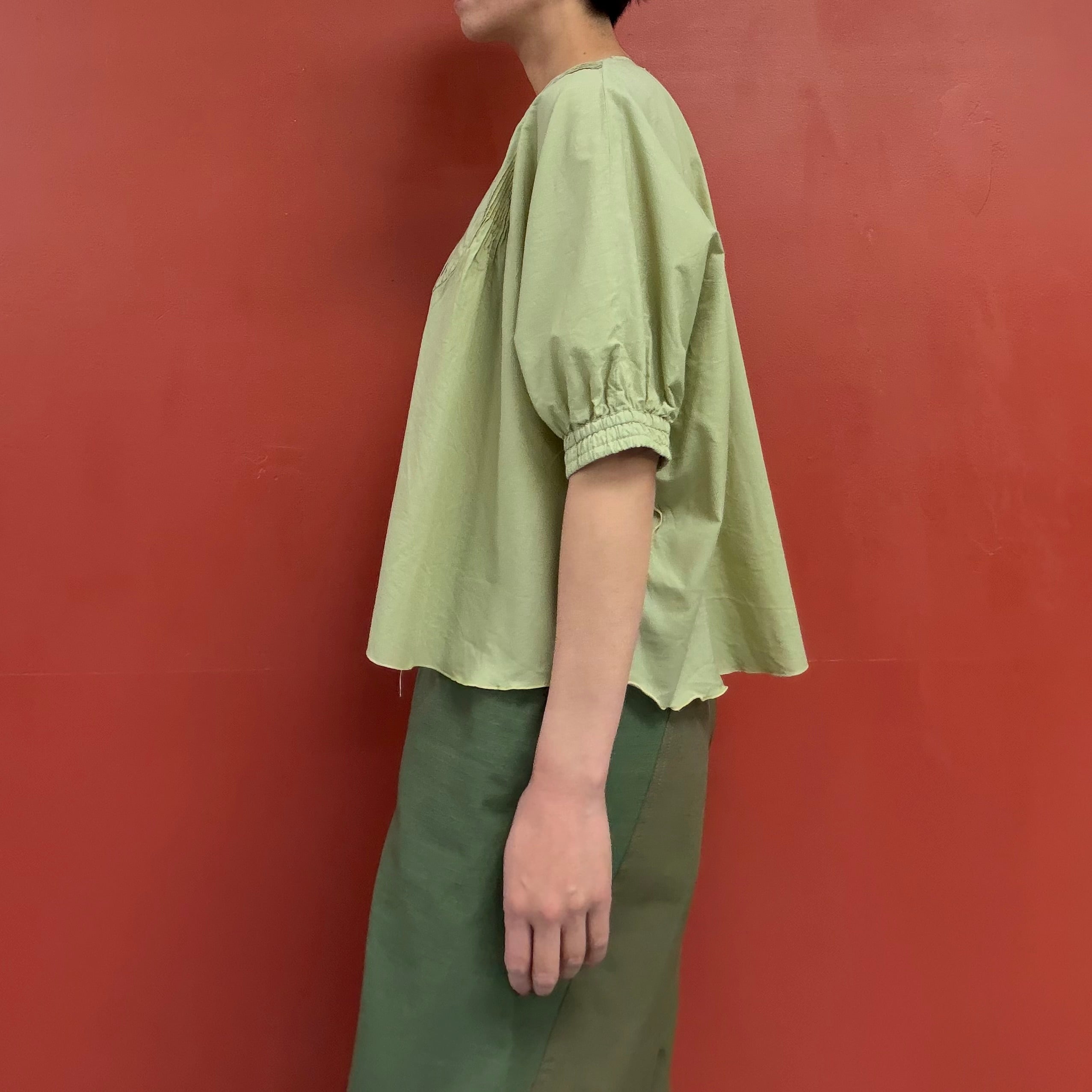 Airy cotton blouse with dolman sleeves