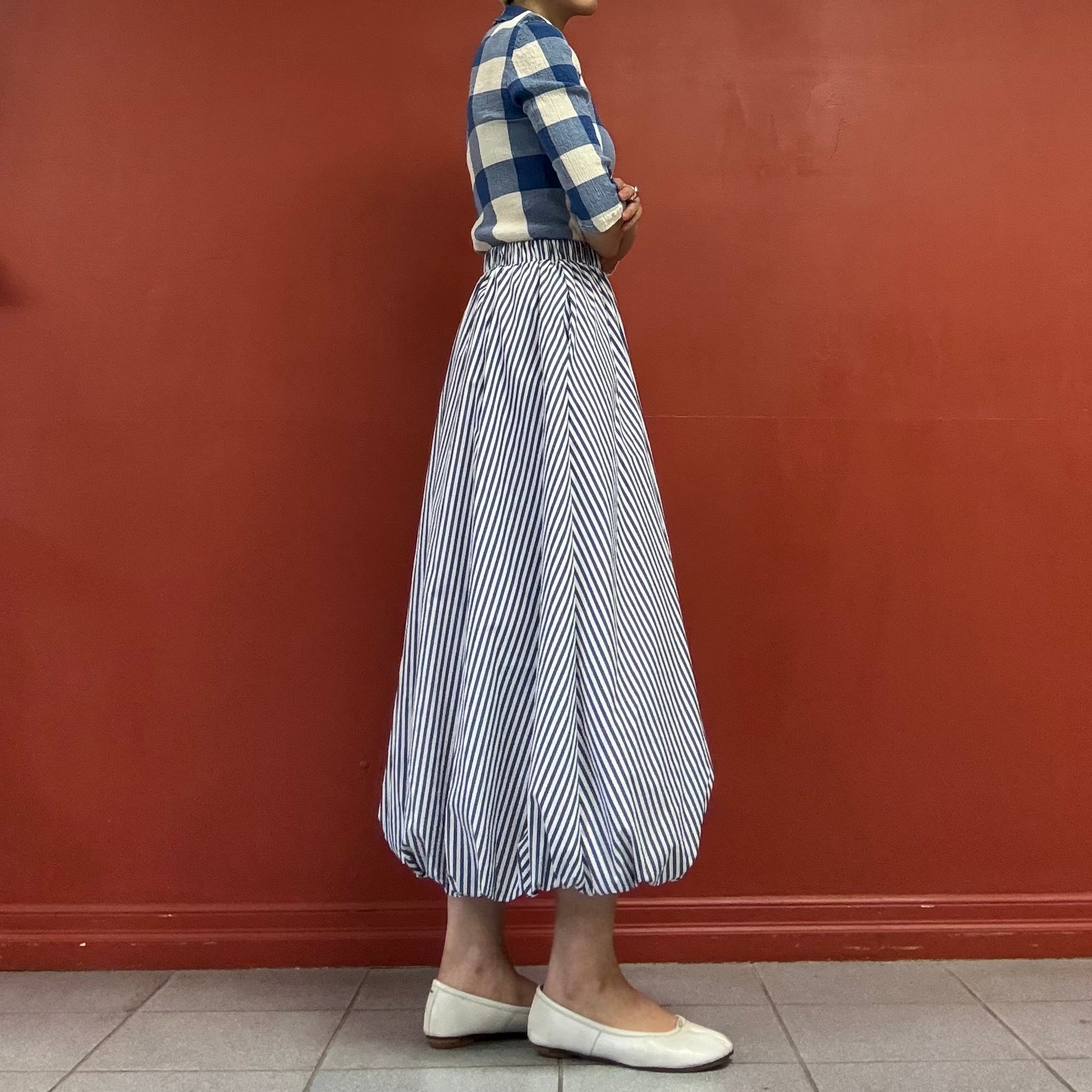 Striped balloon skirt