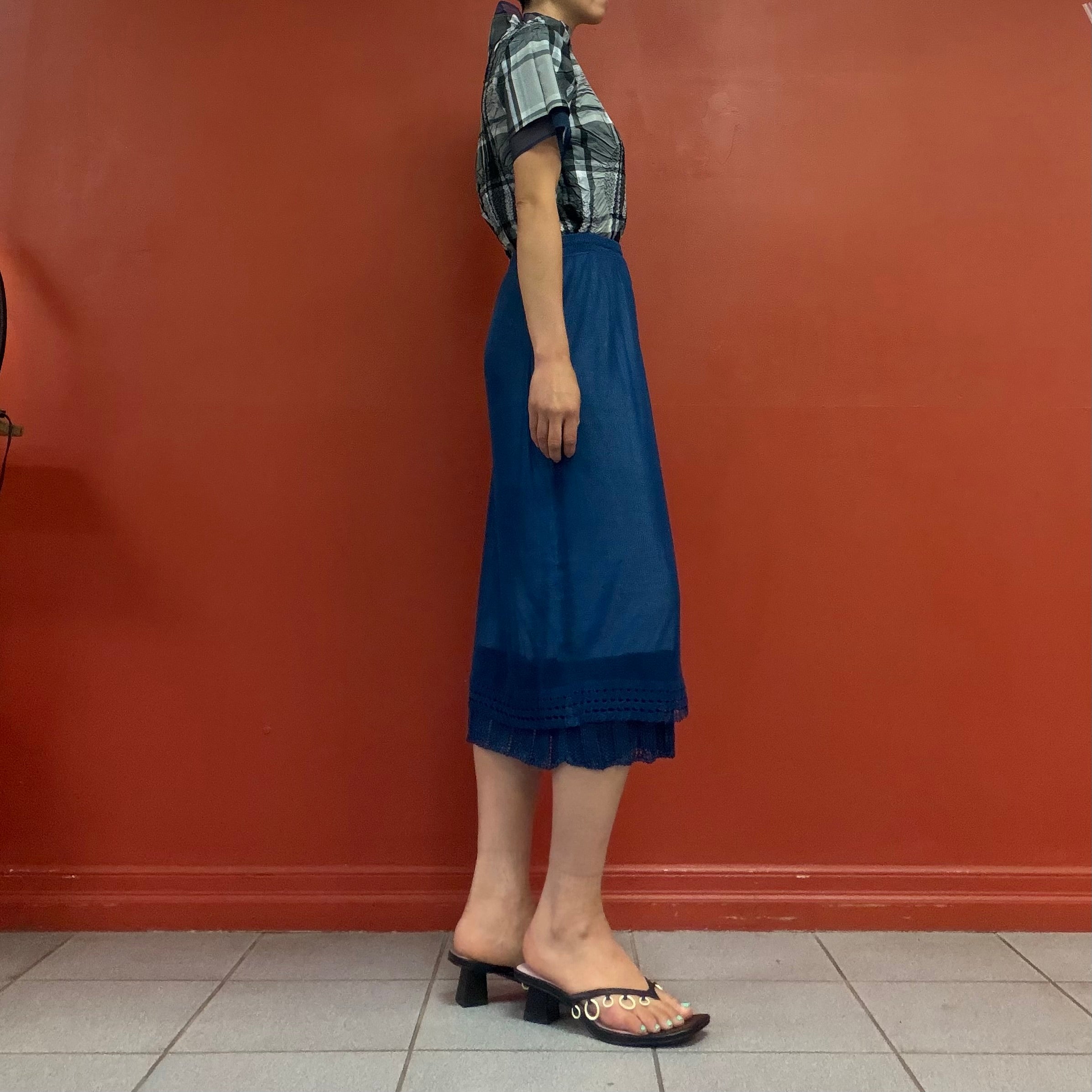 M.&KYOKO cobalt knit skirt