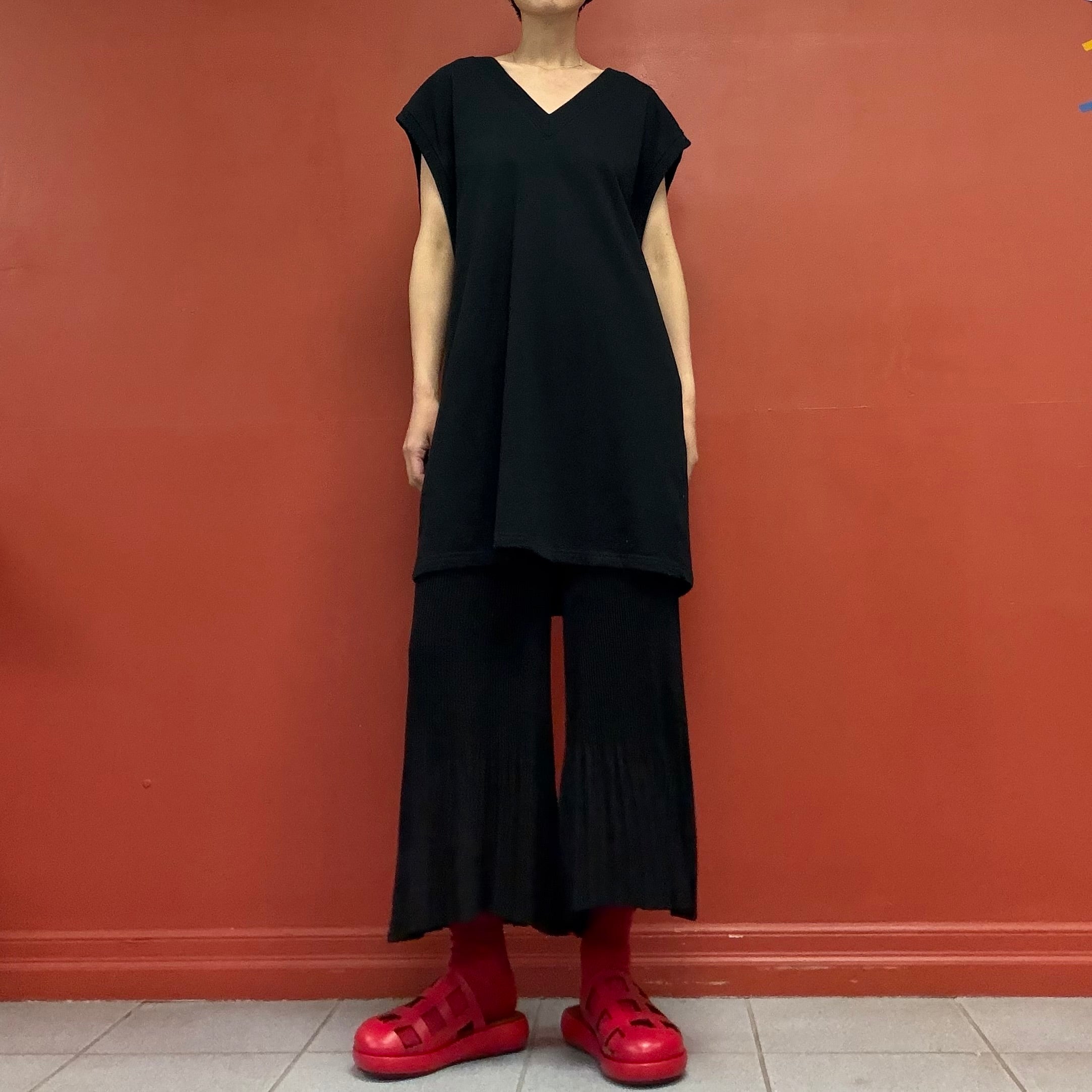 Pleated flared pants