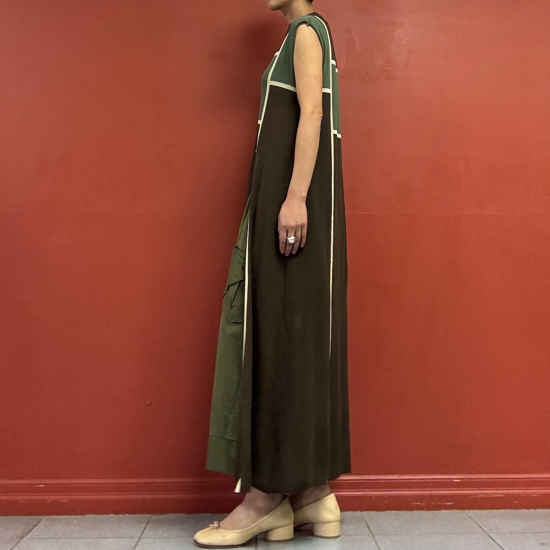 Deep slit knit dress