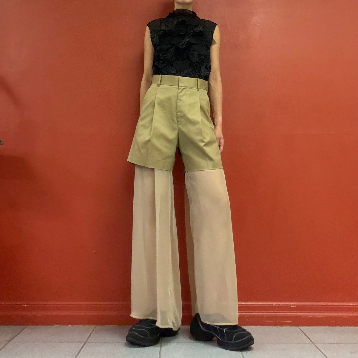 HYKE double layer wide trousers