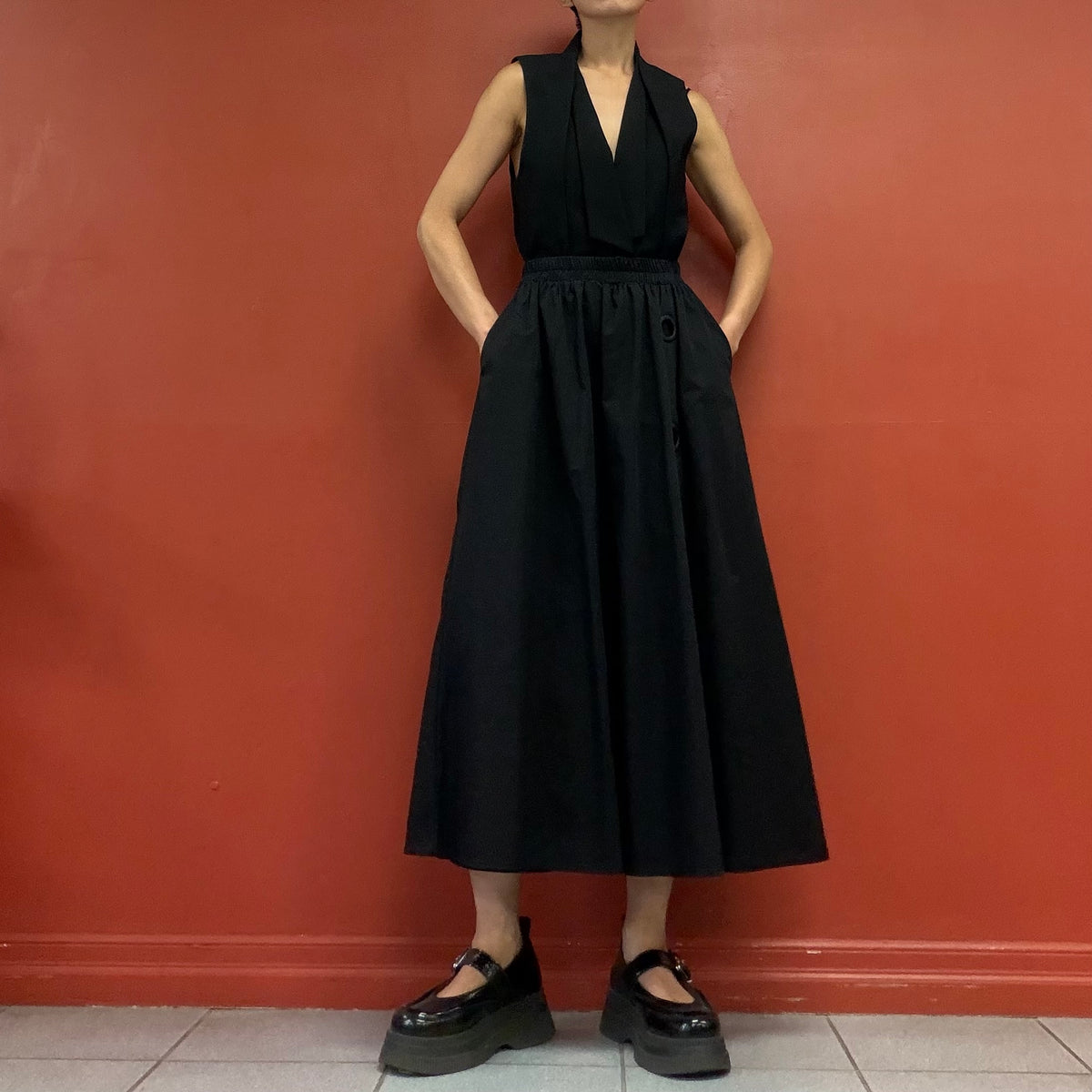 Sculpture wide leg pants