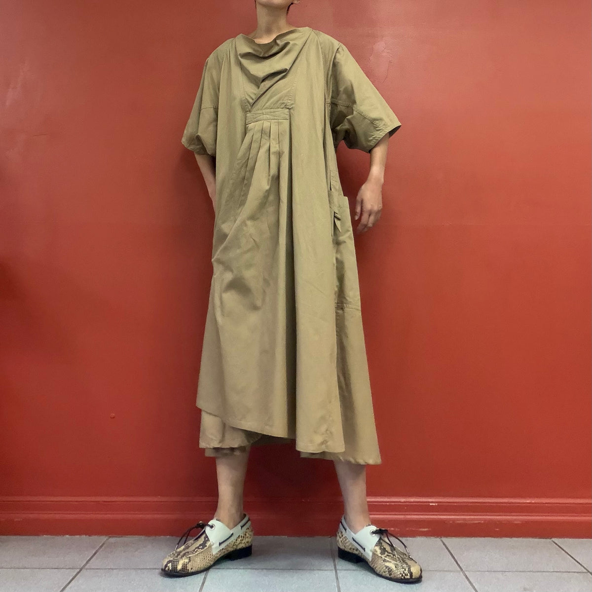 TAKEZO oversized dress with power shoulders