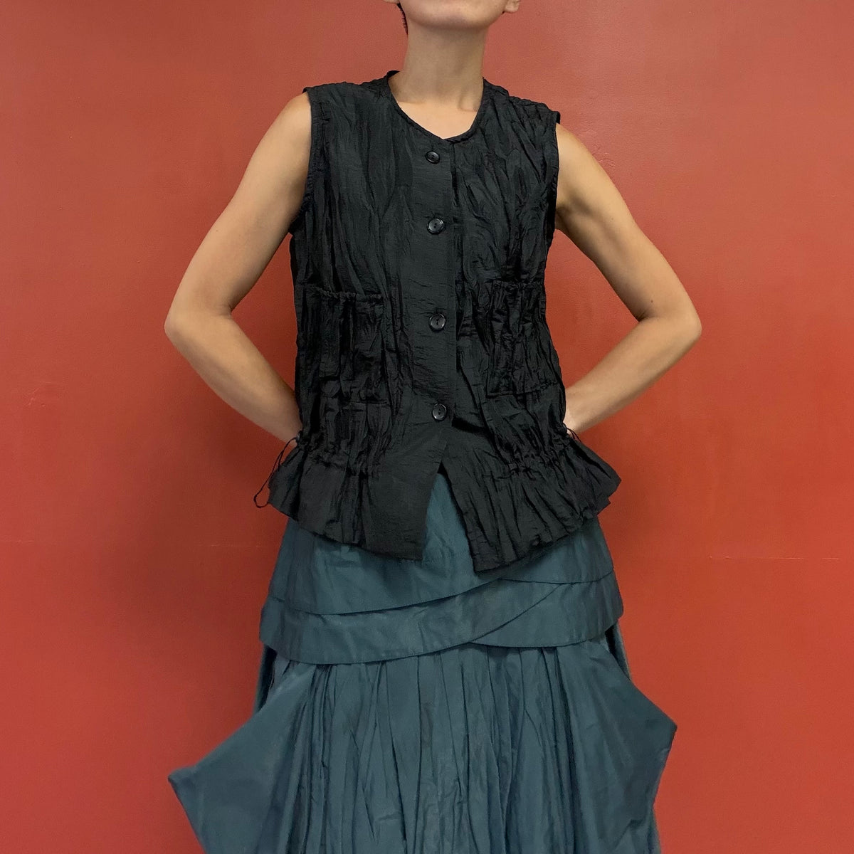 Pleated vest