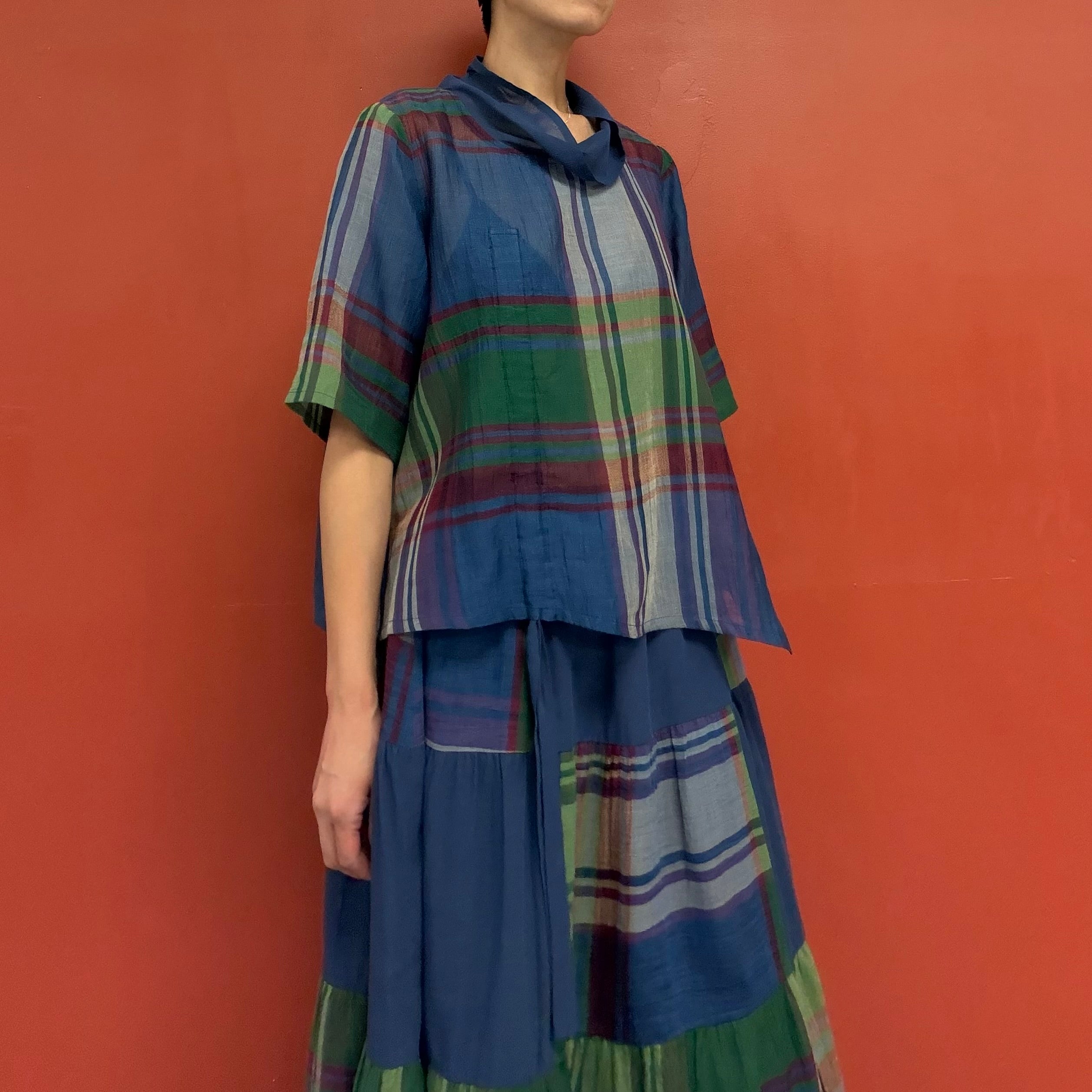 Garden check blouse