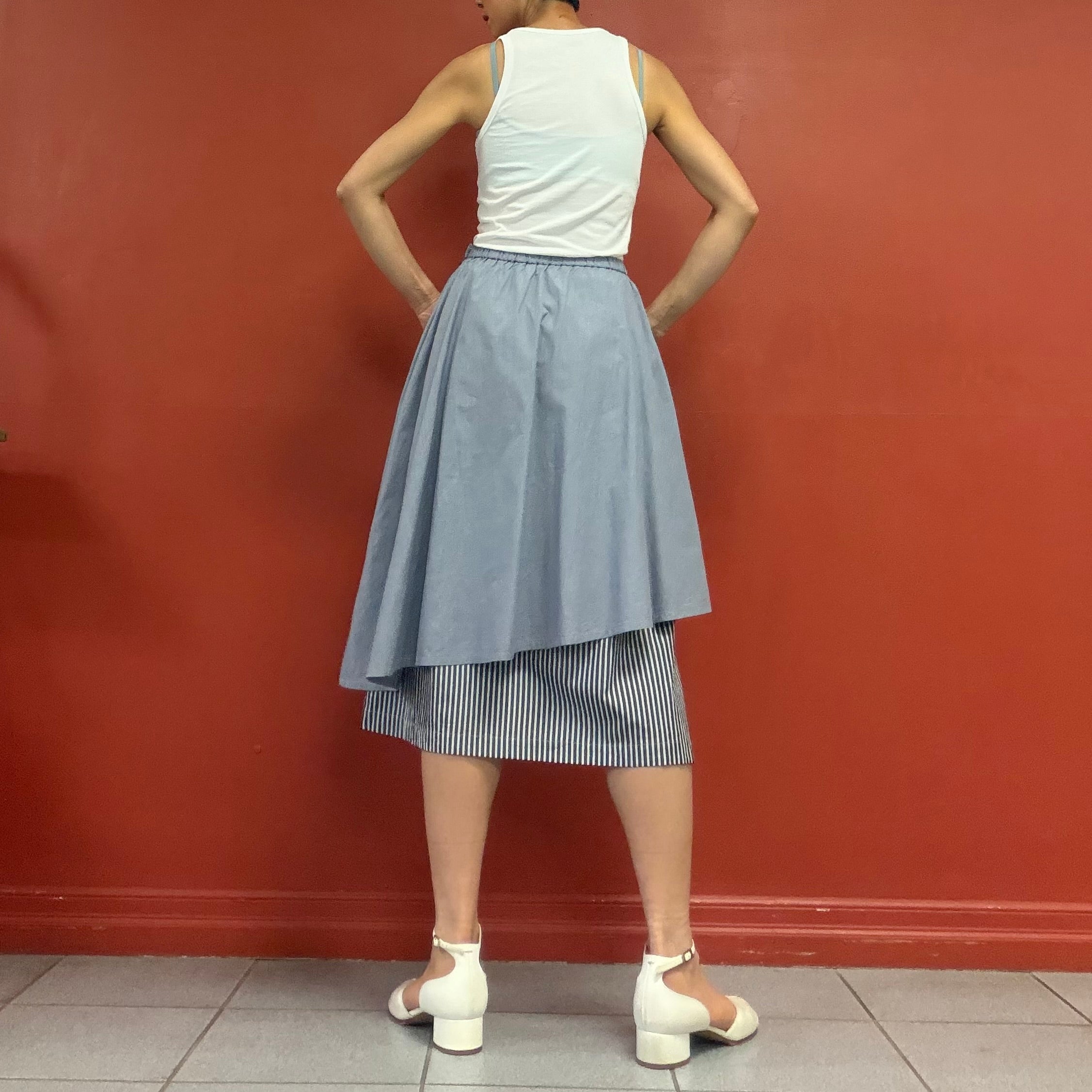 Kazuko Kitamura take off layered asymmetry skirt
