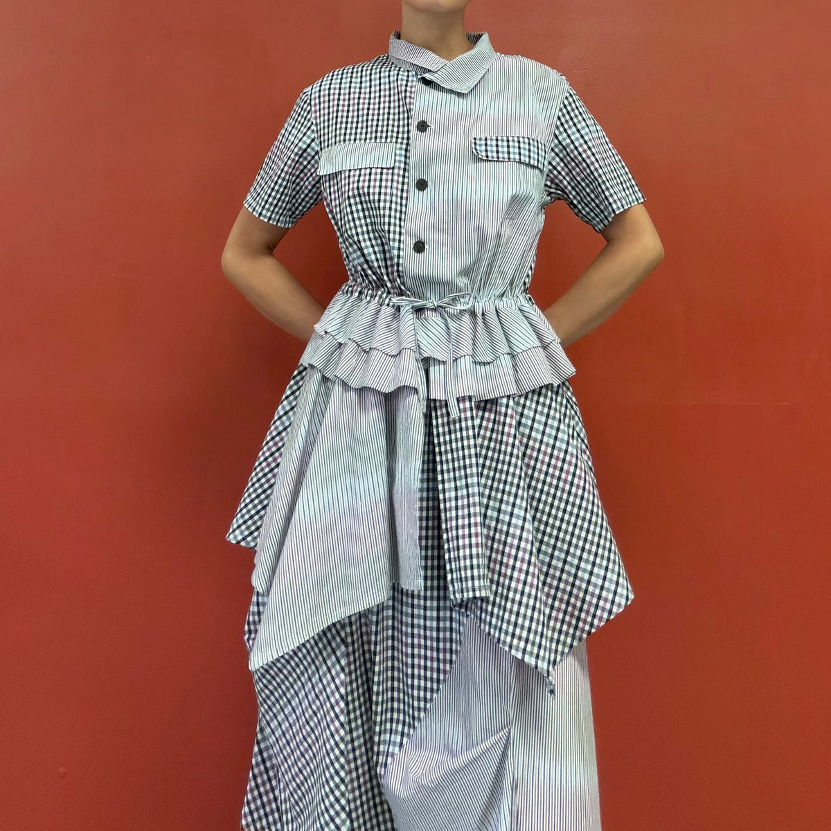 Peplum check shirts