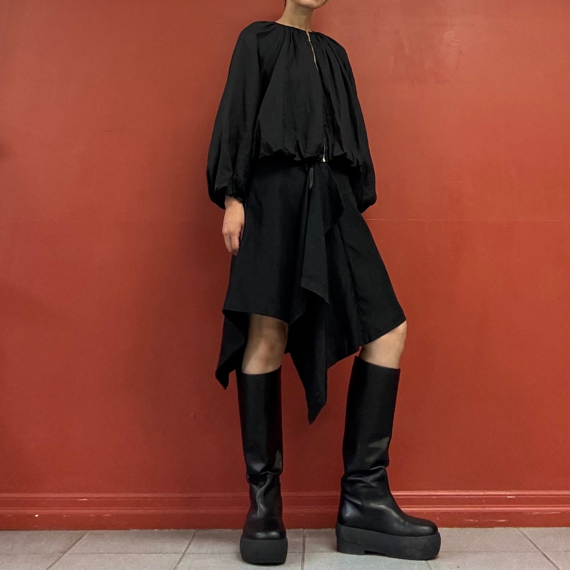 Puffy sleeves linen jacket