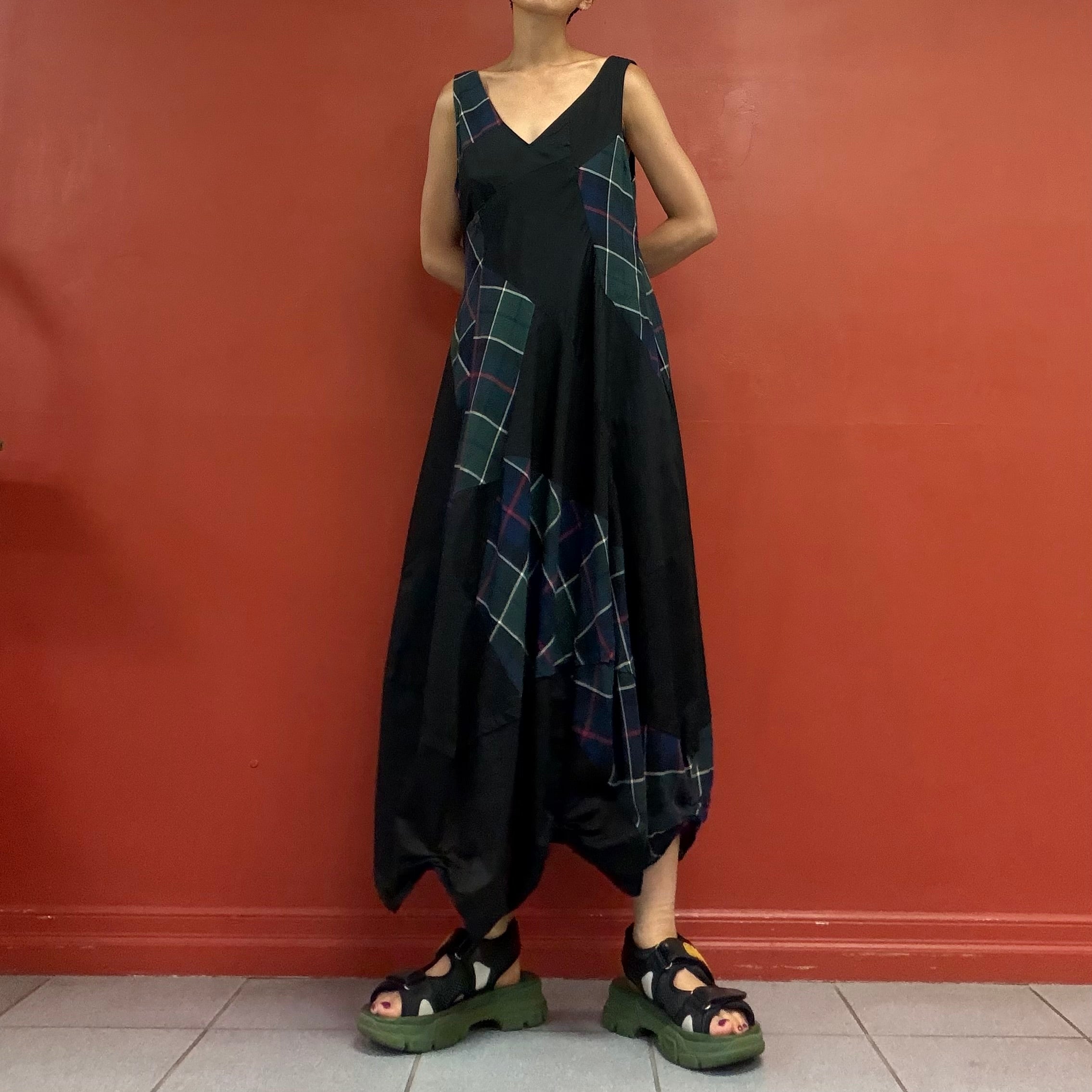 Patchwork balloon dress