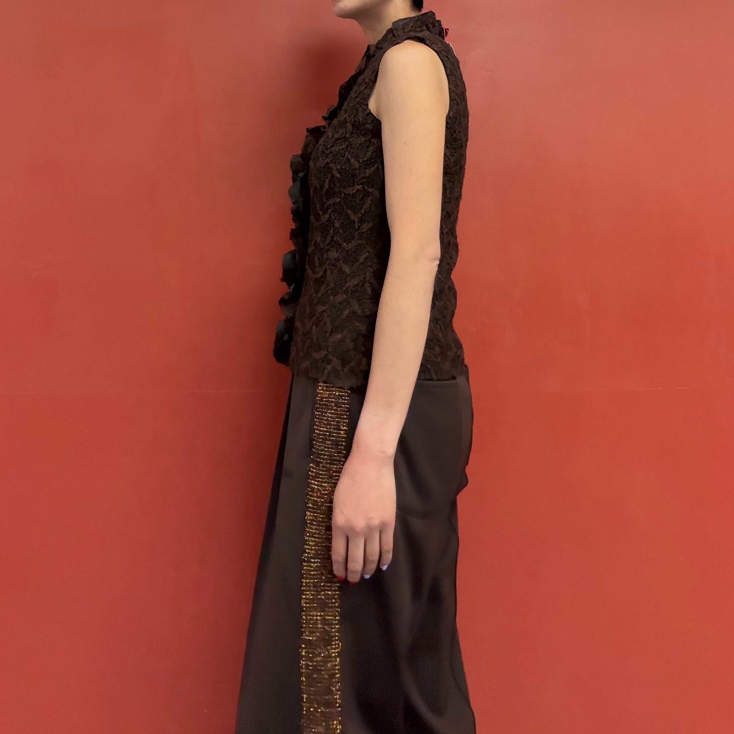 YOSHIKI HISHINUMA knit pleats top