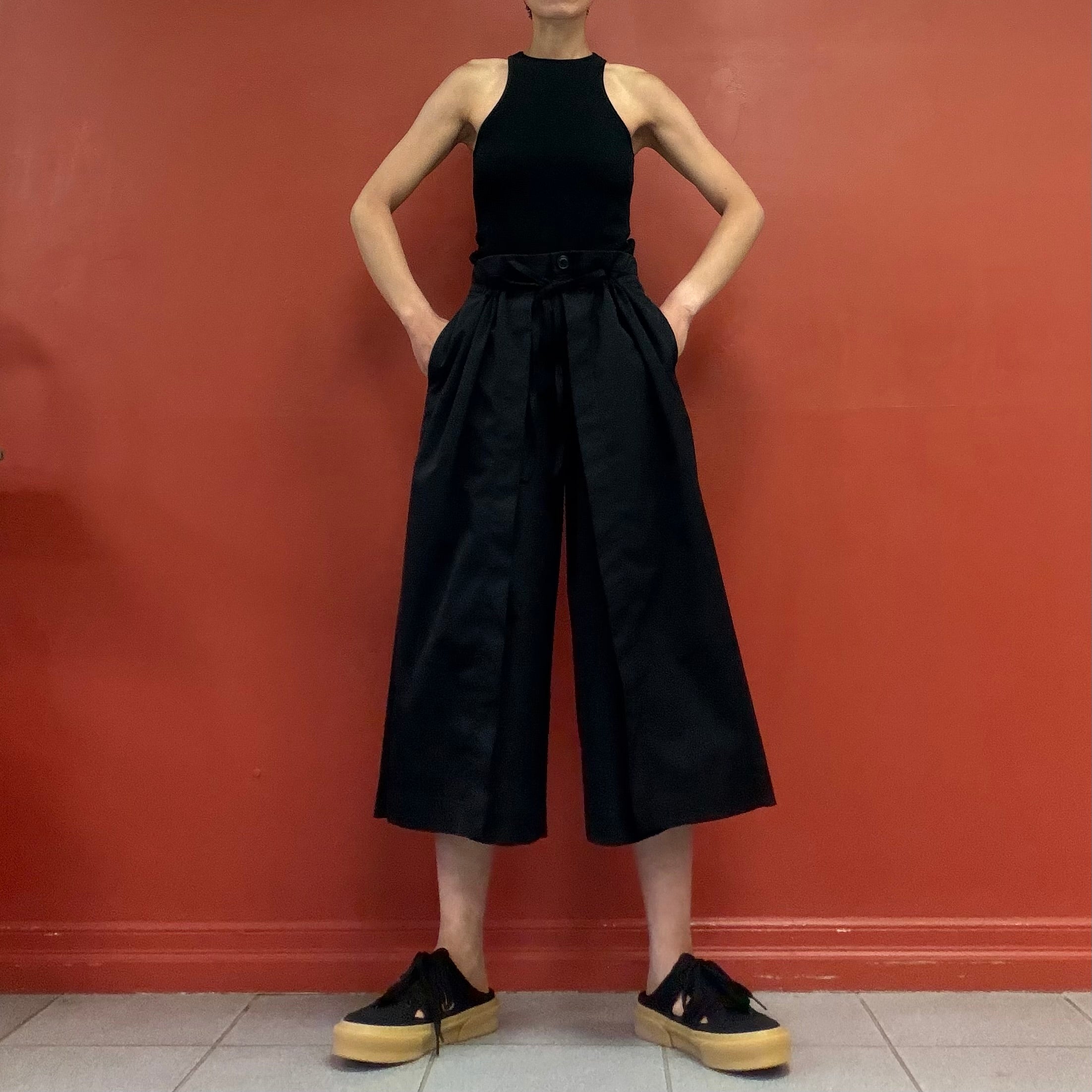 Wrap wide pants