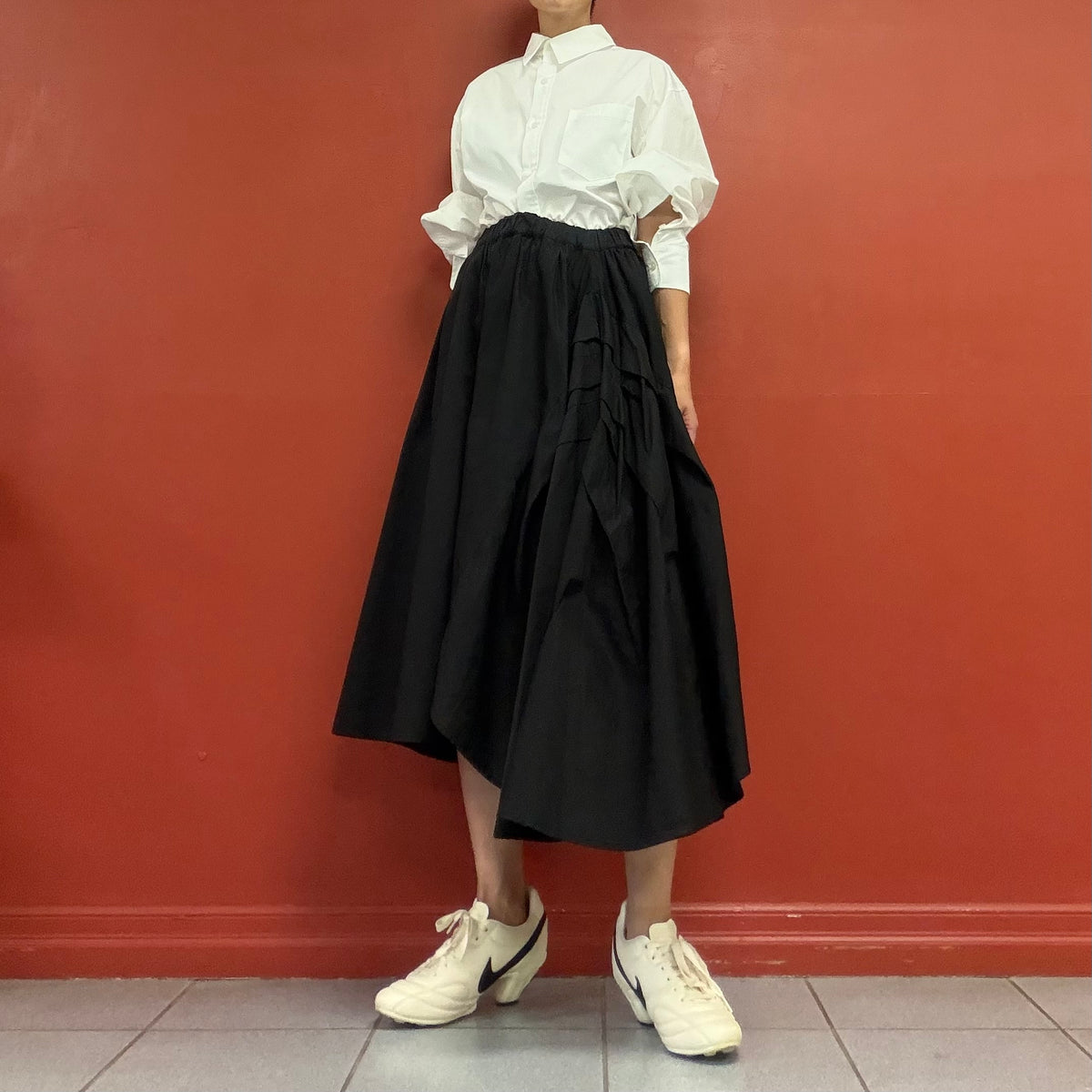 FRABOIS heavy cotton asymmetrical skirt