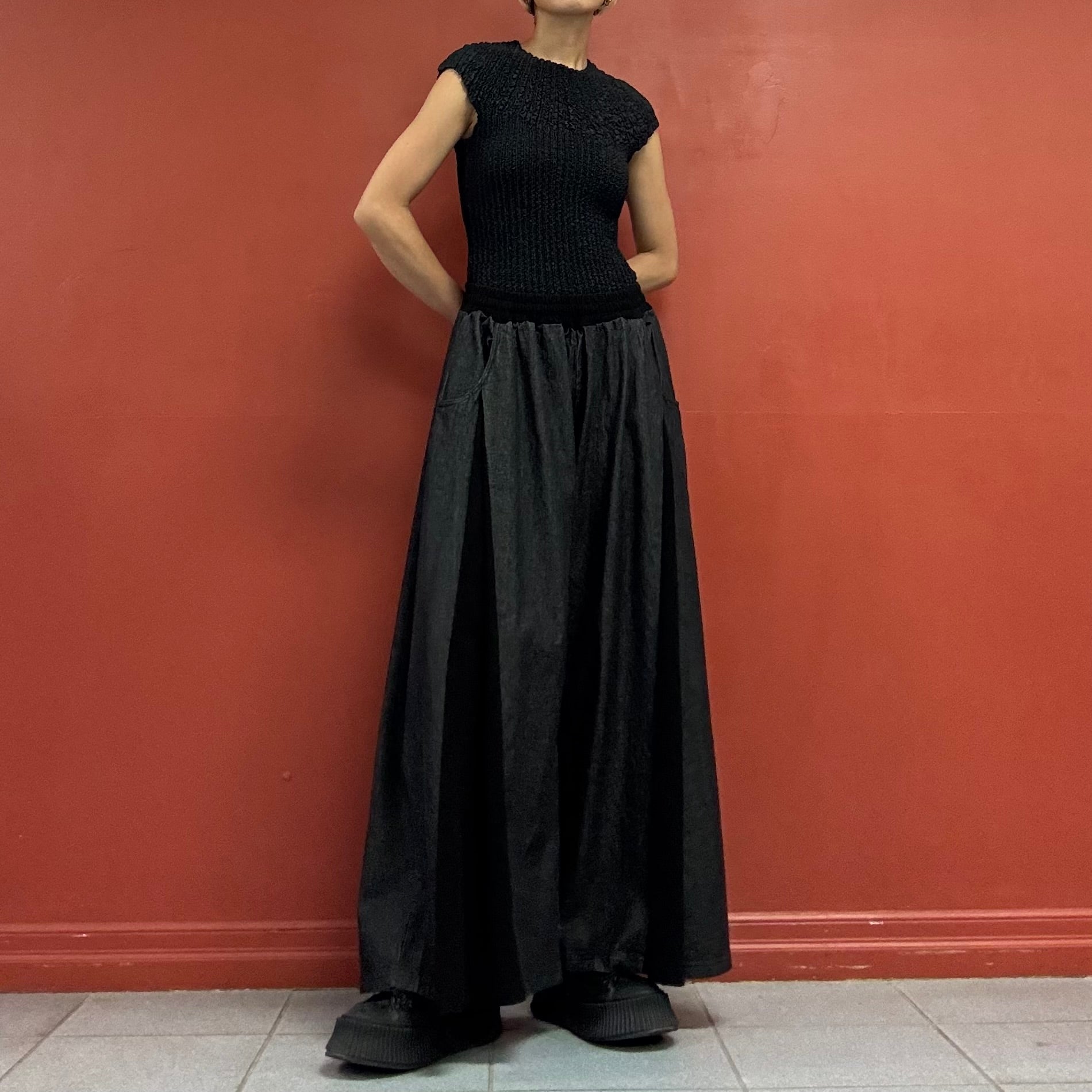Panelled wide-leg pants