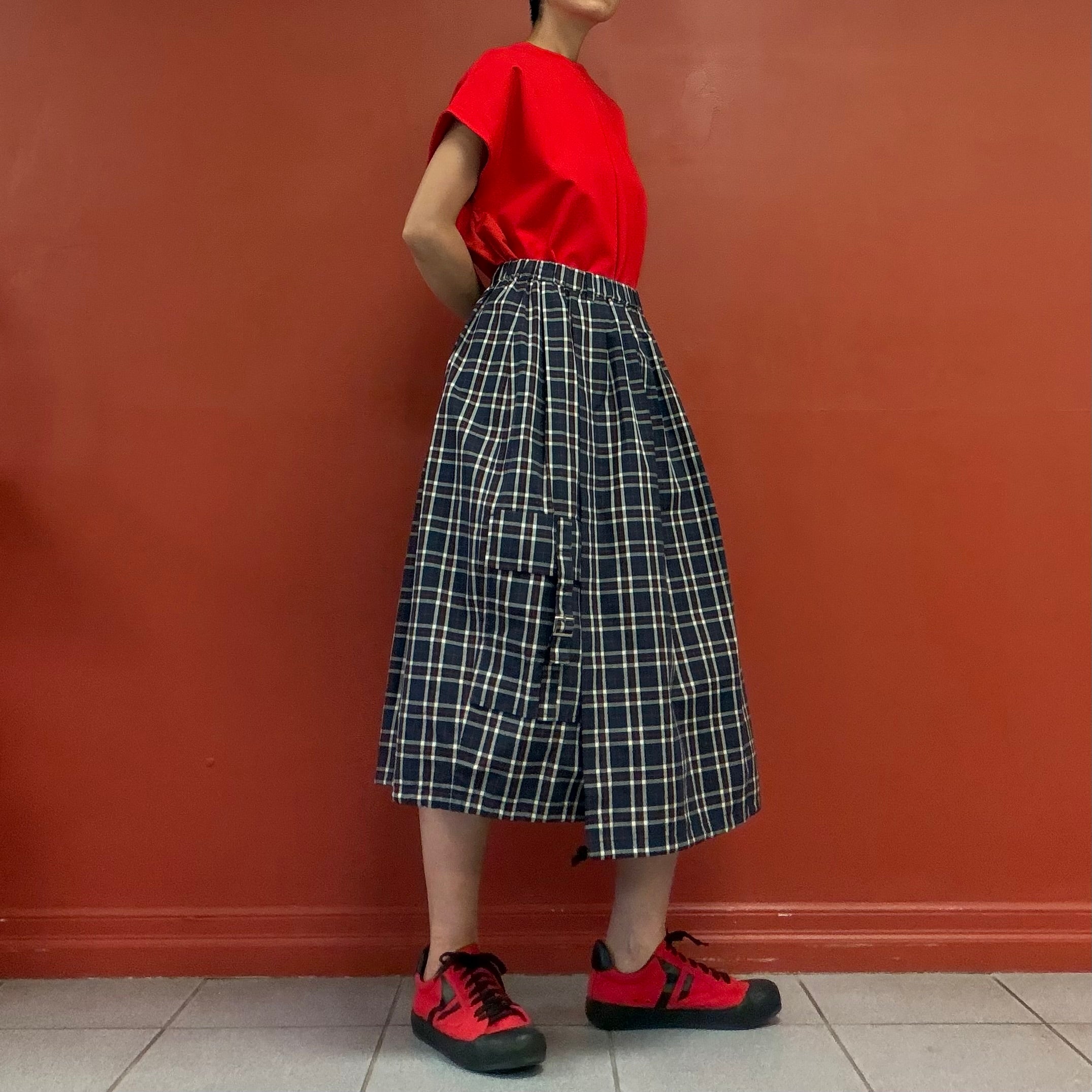 Made in Japan parachute plaid skirt