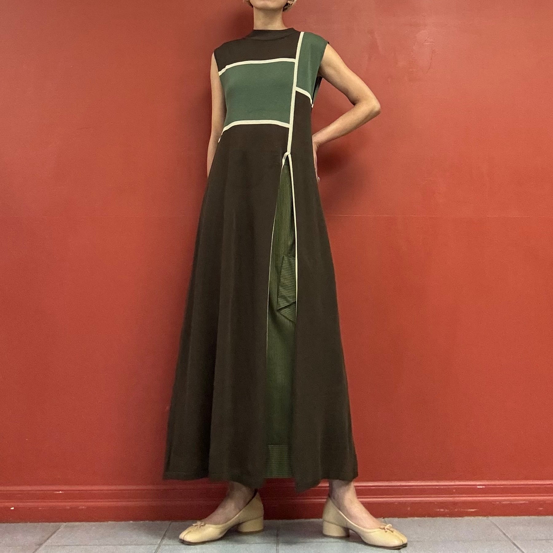 Deep slit knit dress