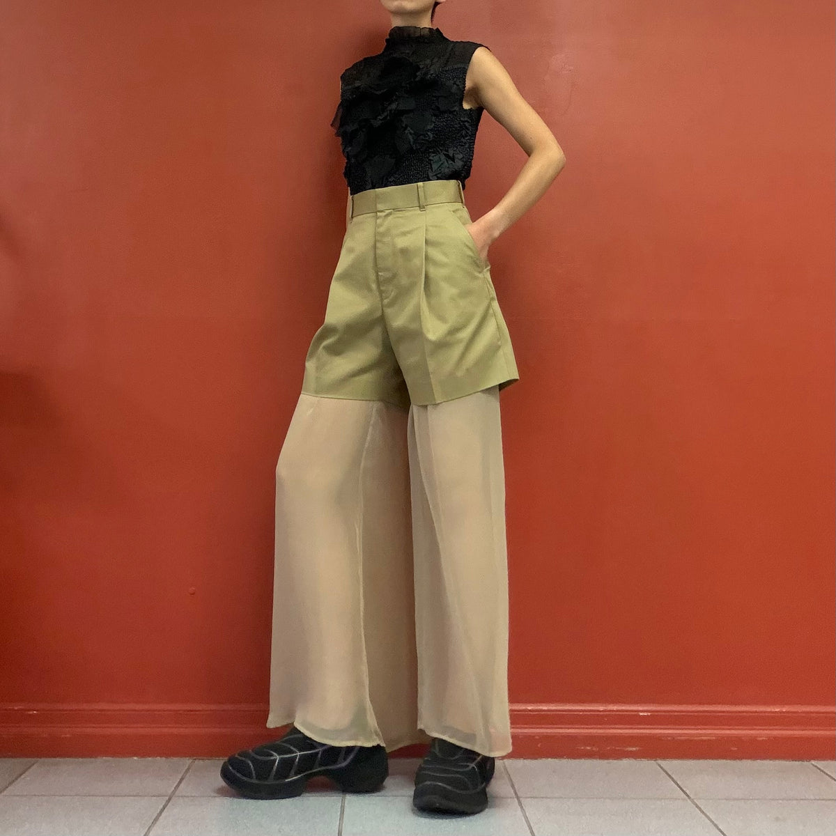 HYKE double layer wide trousers