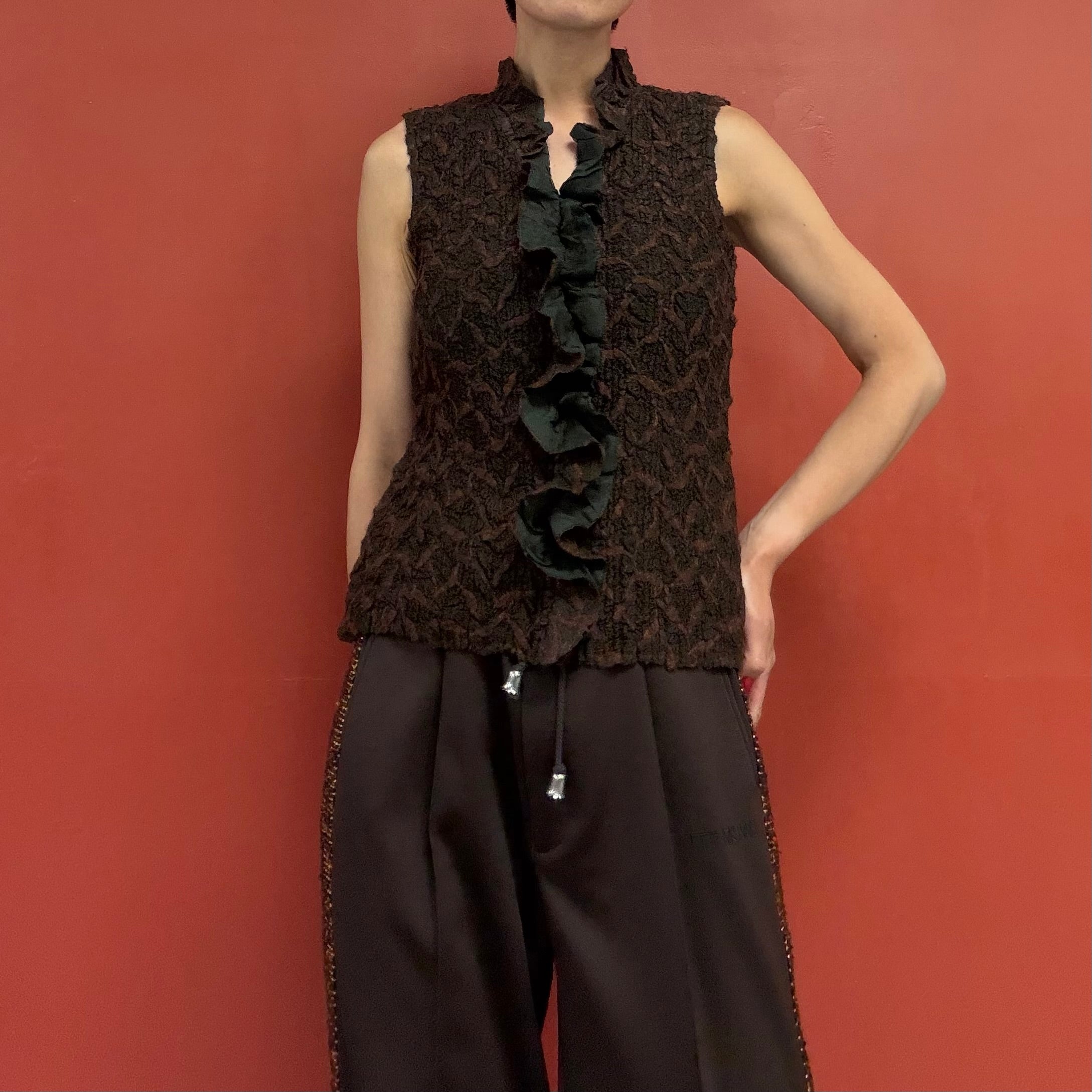 YOSHIKI HISHINUMA knit pleats top