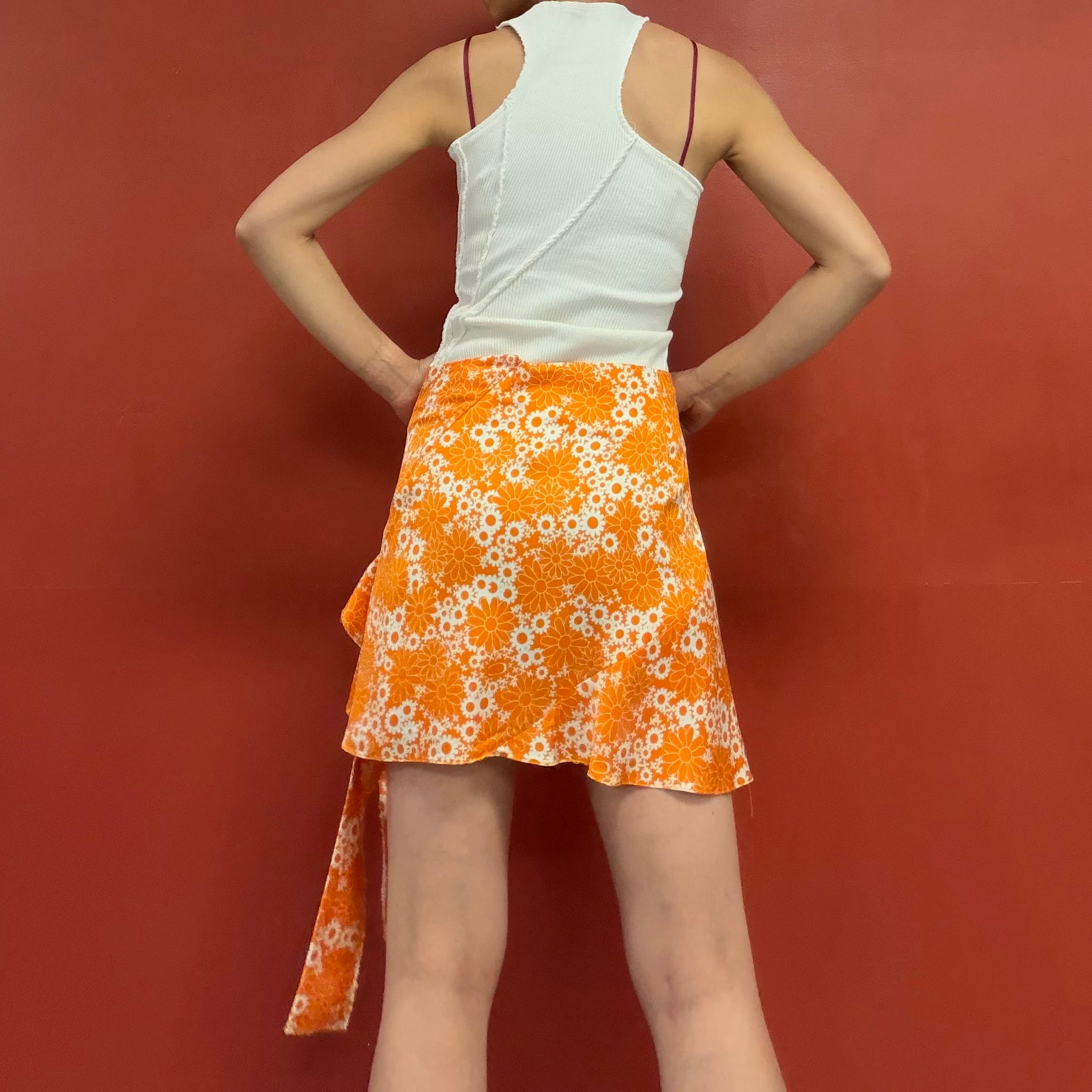 Commission orange bloom asymmetrical skirt