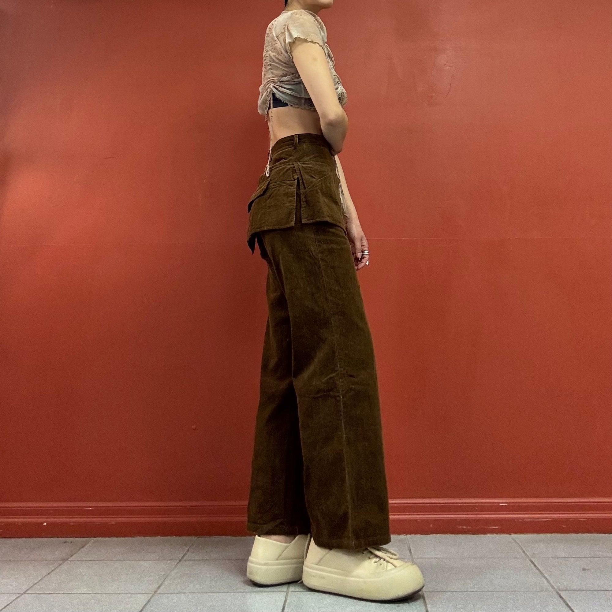 Cord Pants with Apron
