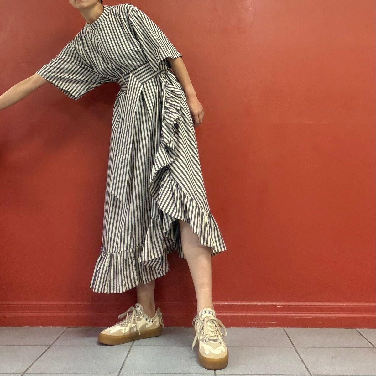 Trinca un plus un frilled dress