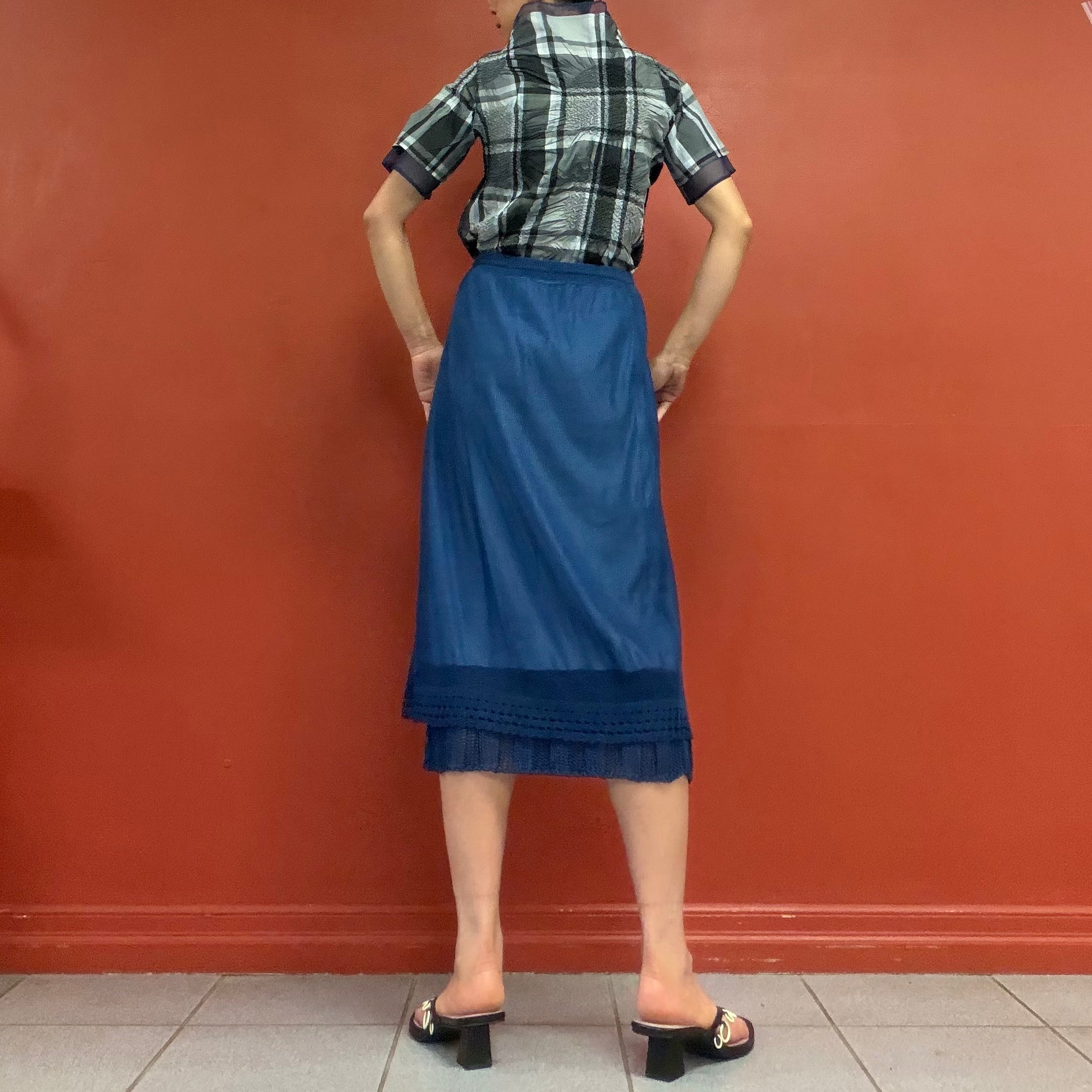 M.&KYOKO cobalt knit skirt