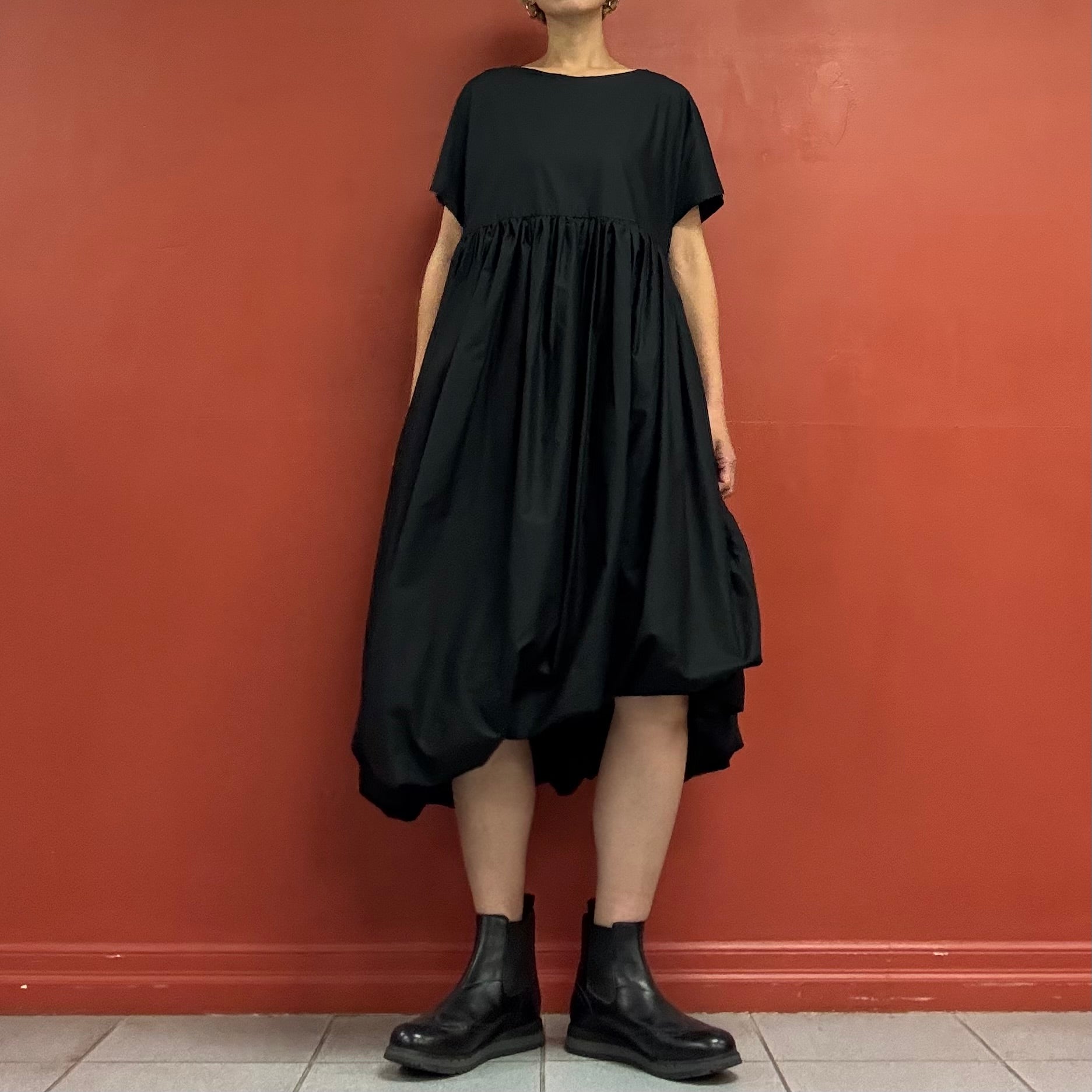 Asymmetrical bubble hem dress