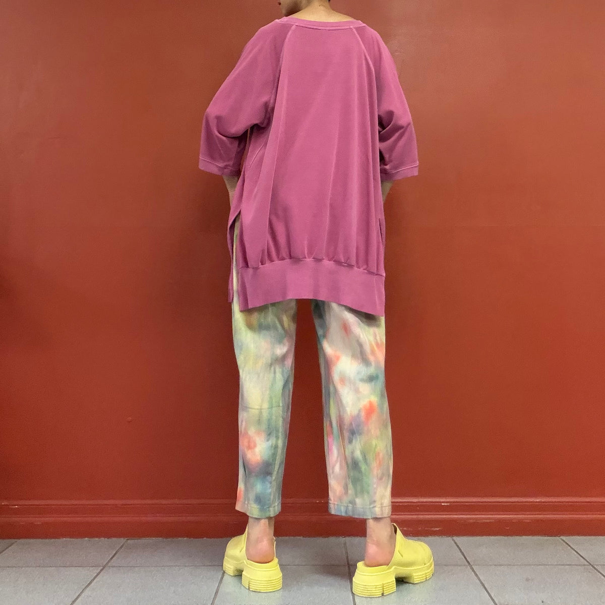 Asymmetrical draped tunic top