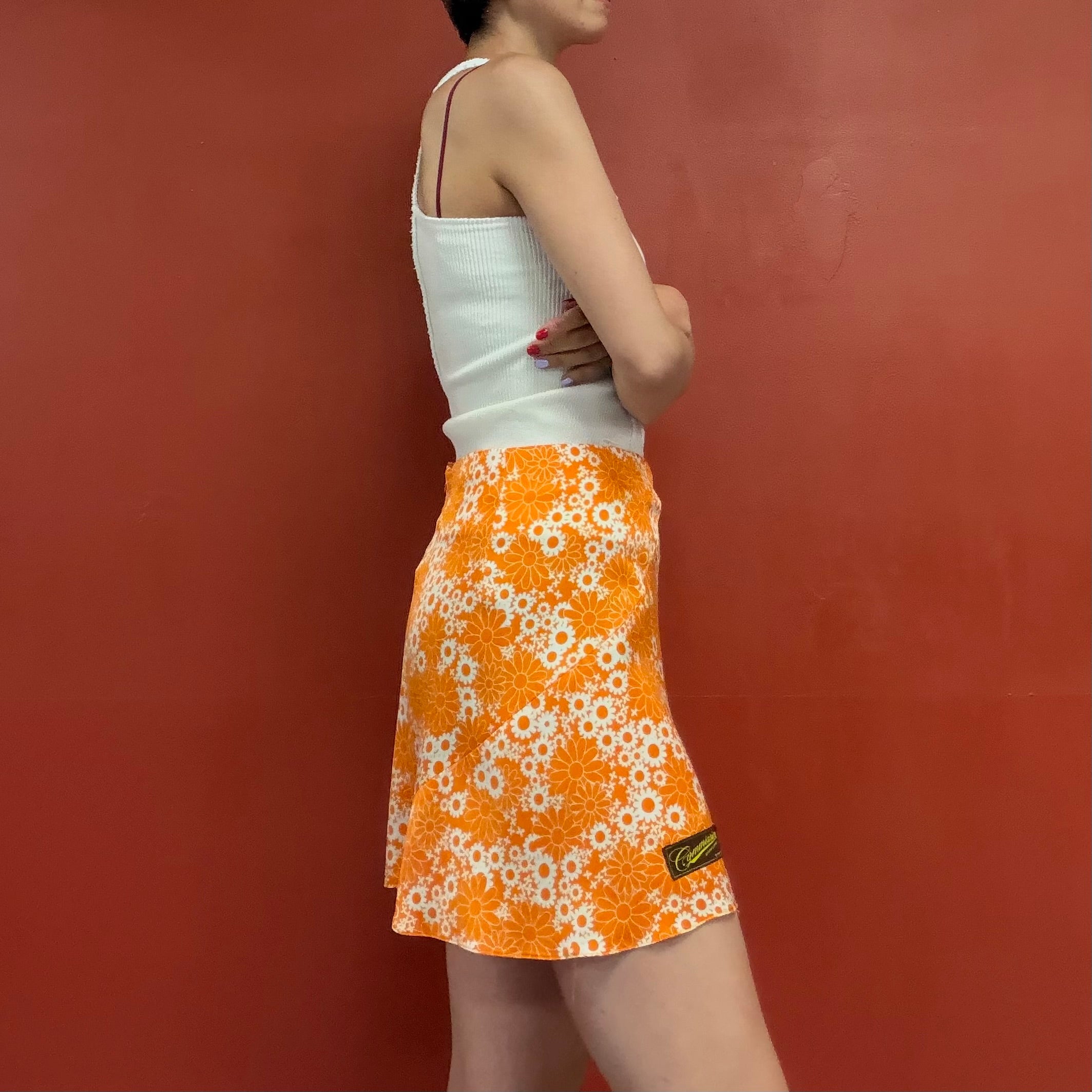 Commission orange bloom asymmetrical skirt