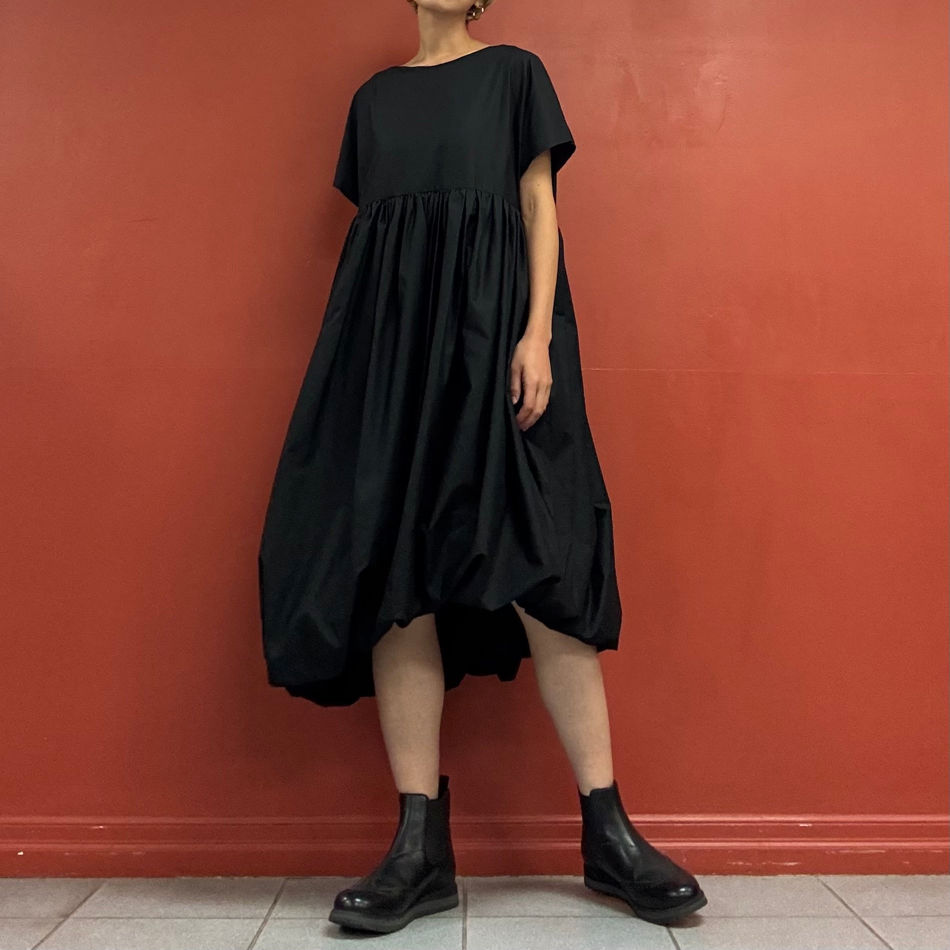 Asymmetrical bubble hem dress