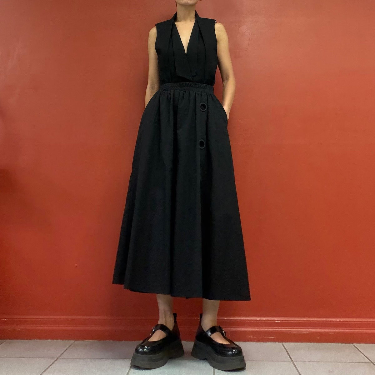 Sculpture wide leg pants