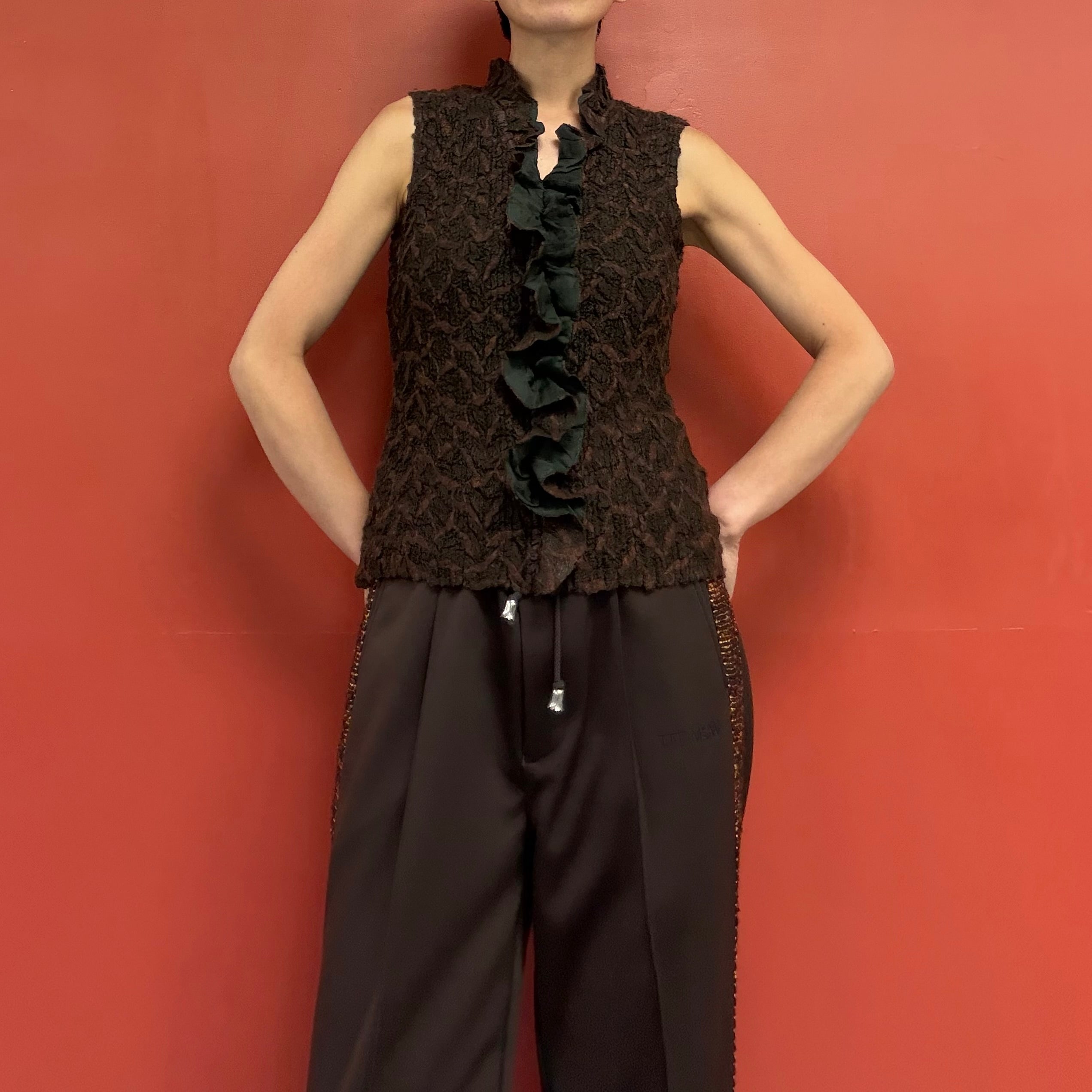 YOSHIKI HISHINUMA knit pleats top