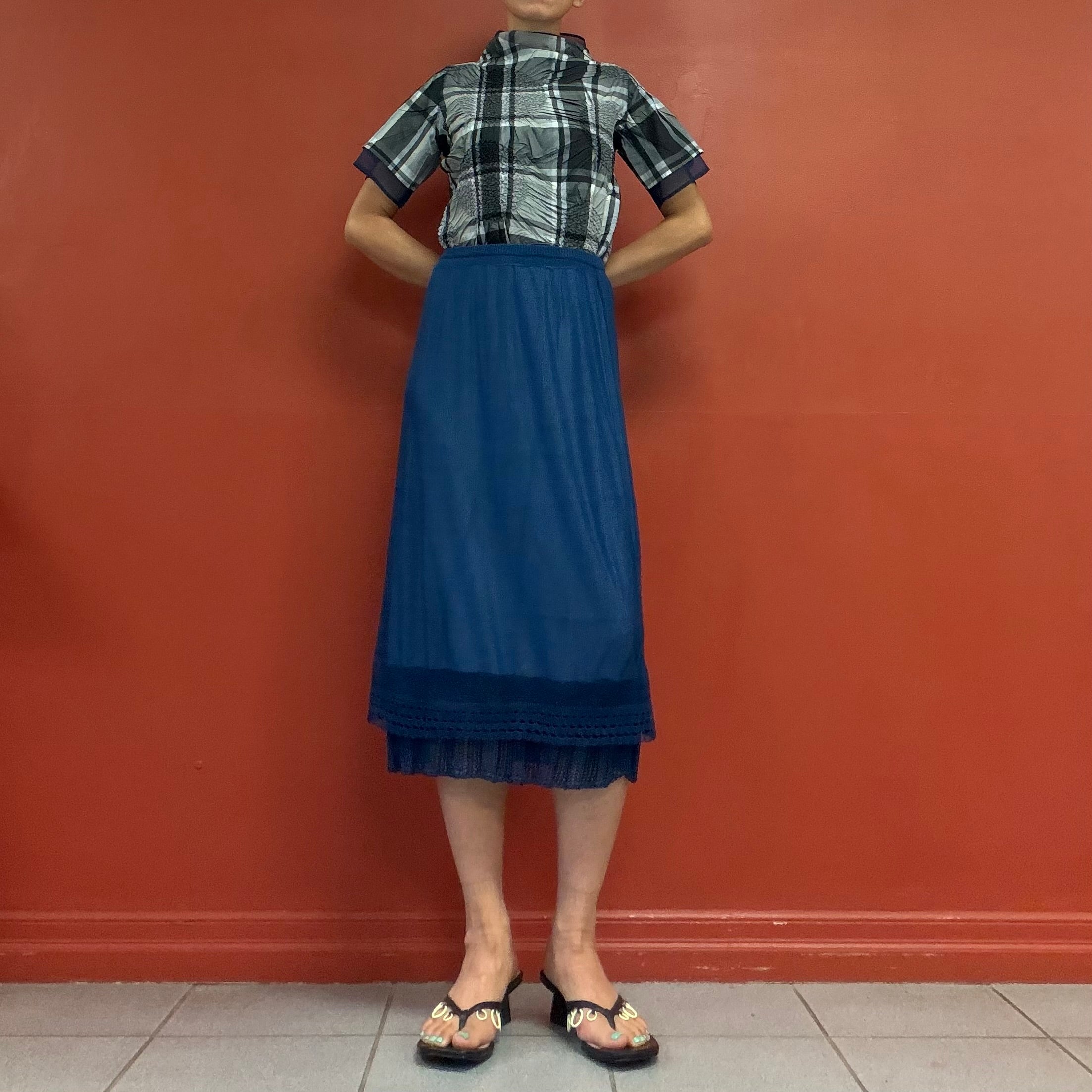 M.&KYOKO cobalt knit skirt