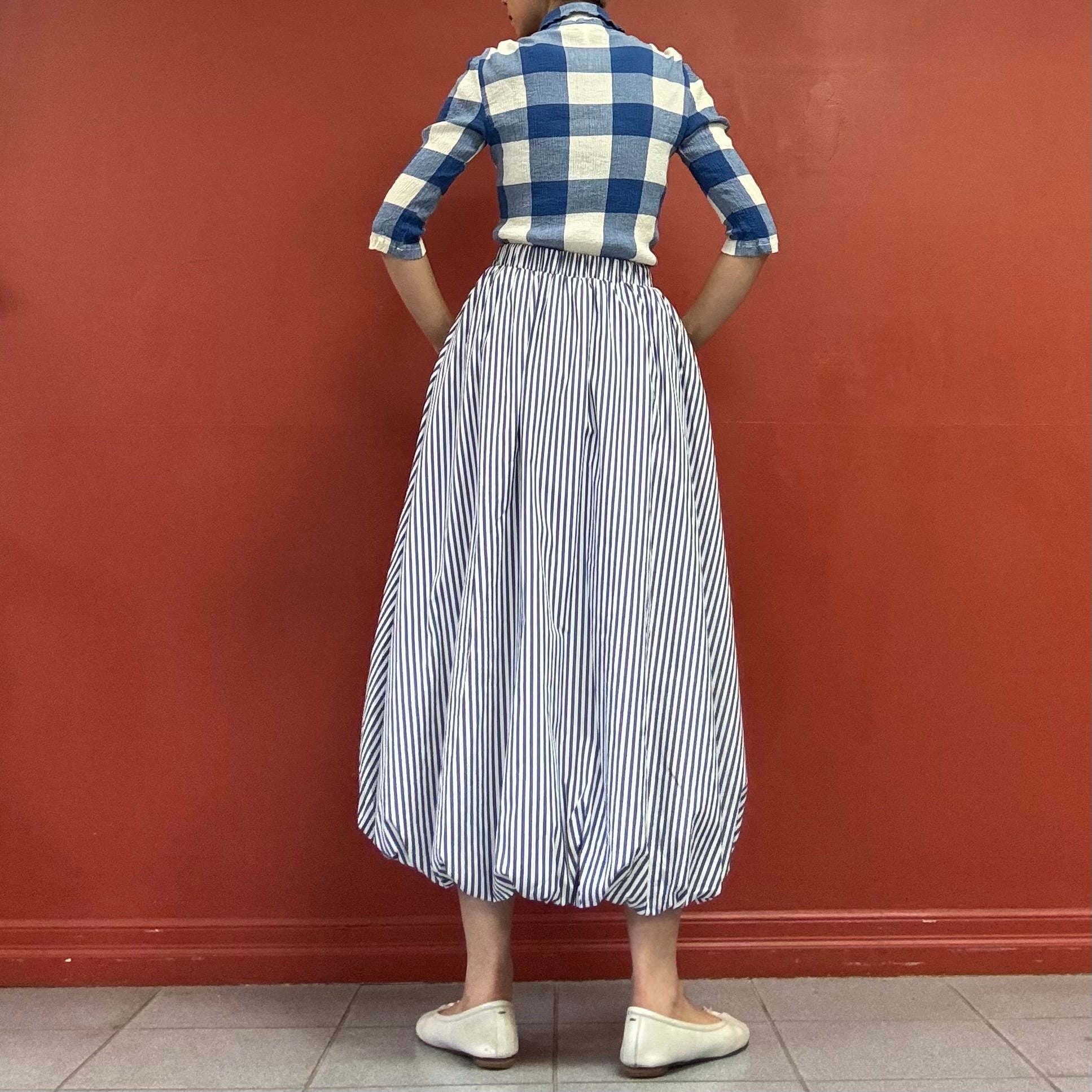 Striped balloon skirt