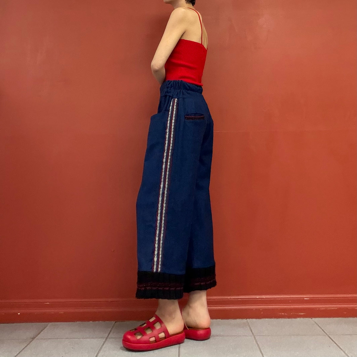Wool flare pants