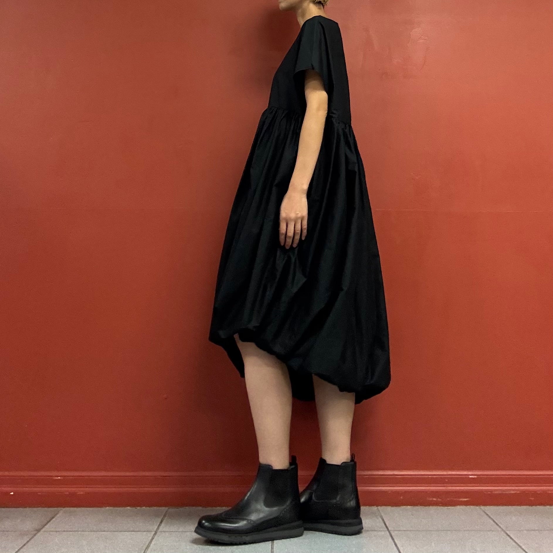 Asymmetrical bubble hem dress