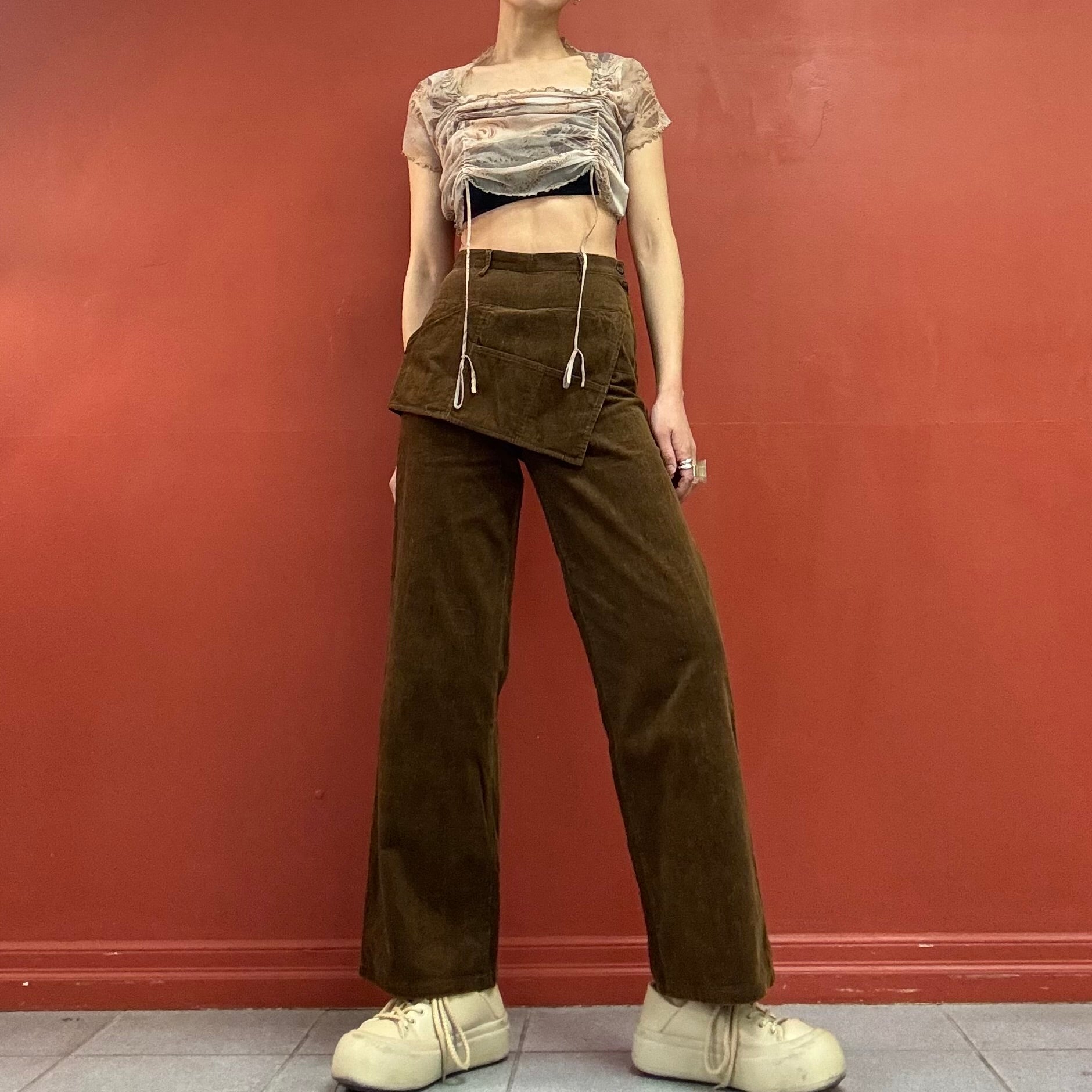 Cord Pants with Apron