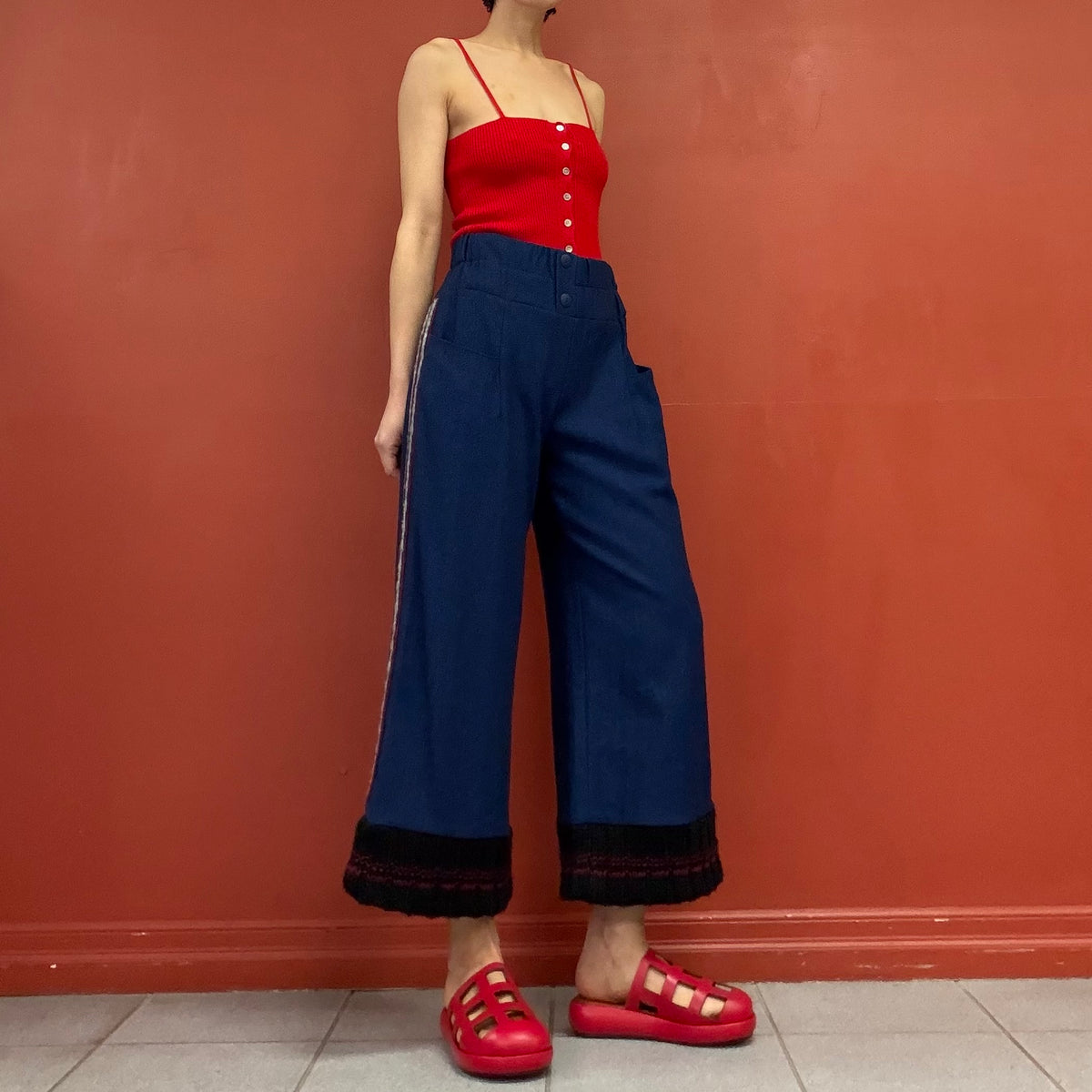 Wool flare pants