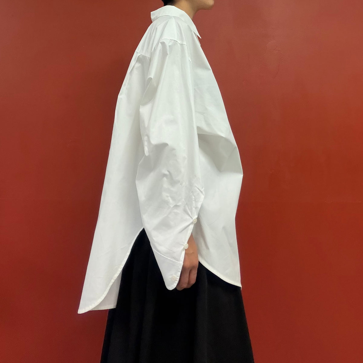 Split sleeve white shirt