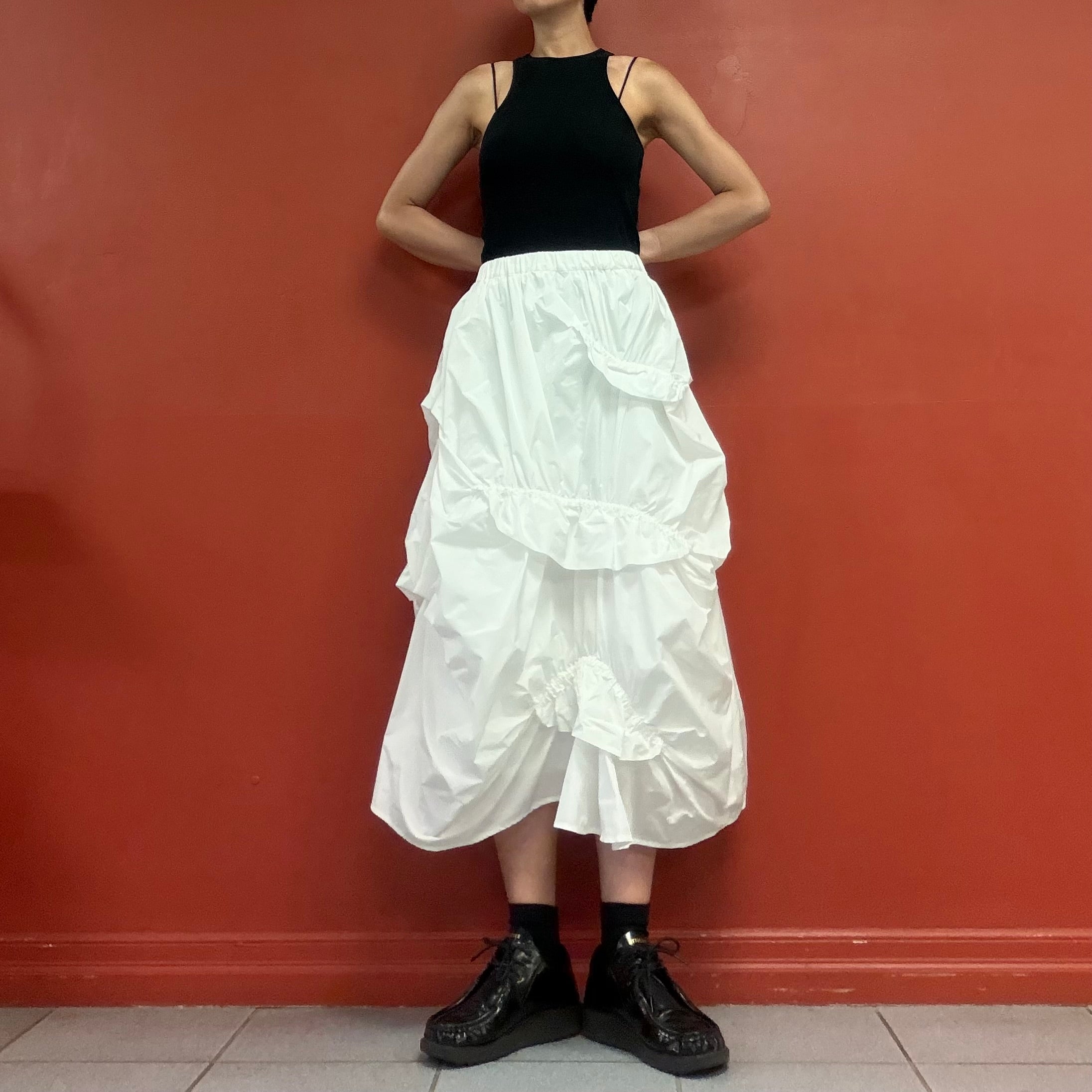 Kazuko Kitamura gathered taffeta skirt