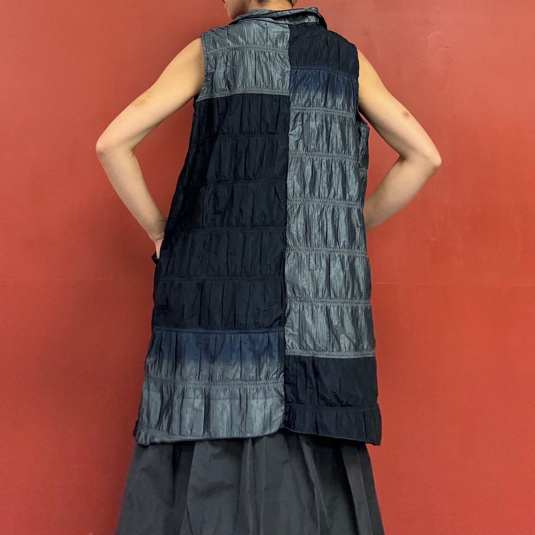 Ombre pleated vest