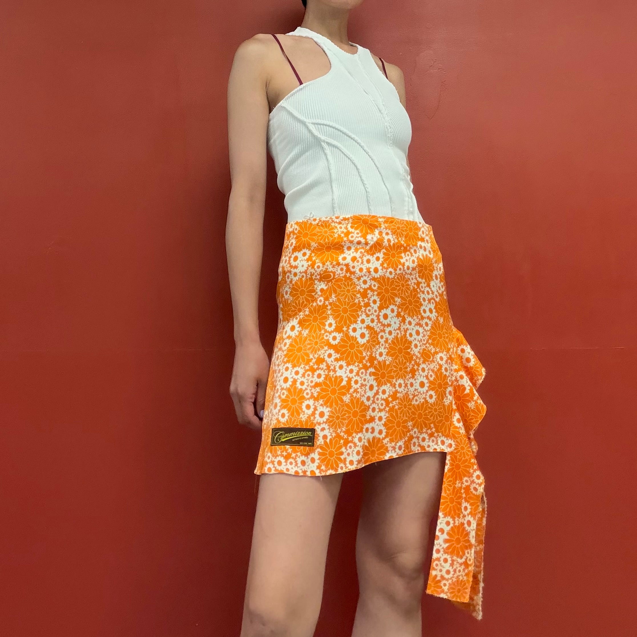 Commission orange bloom asymmetrical skirt