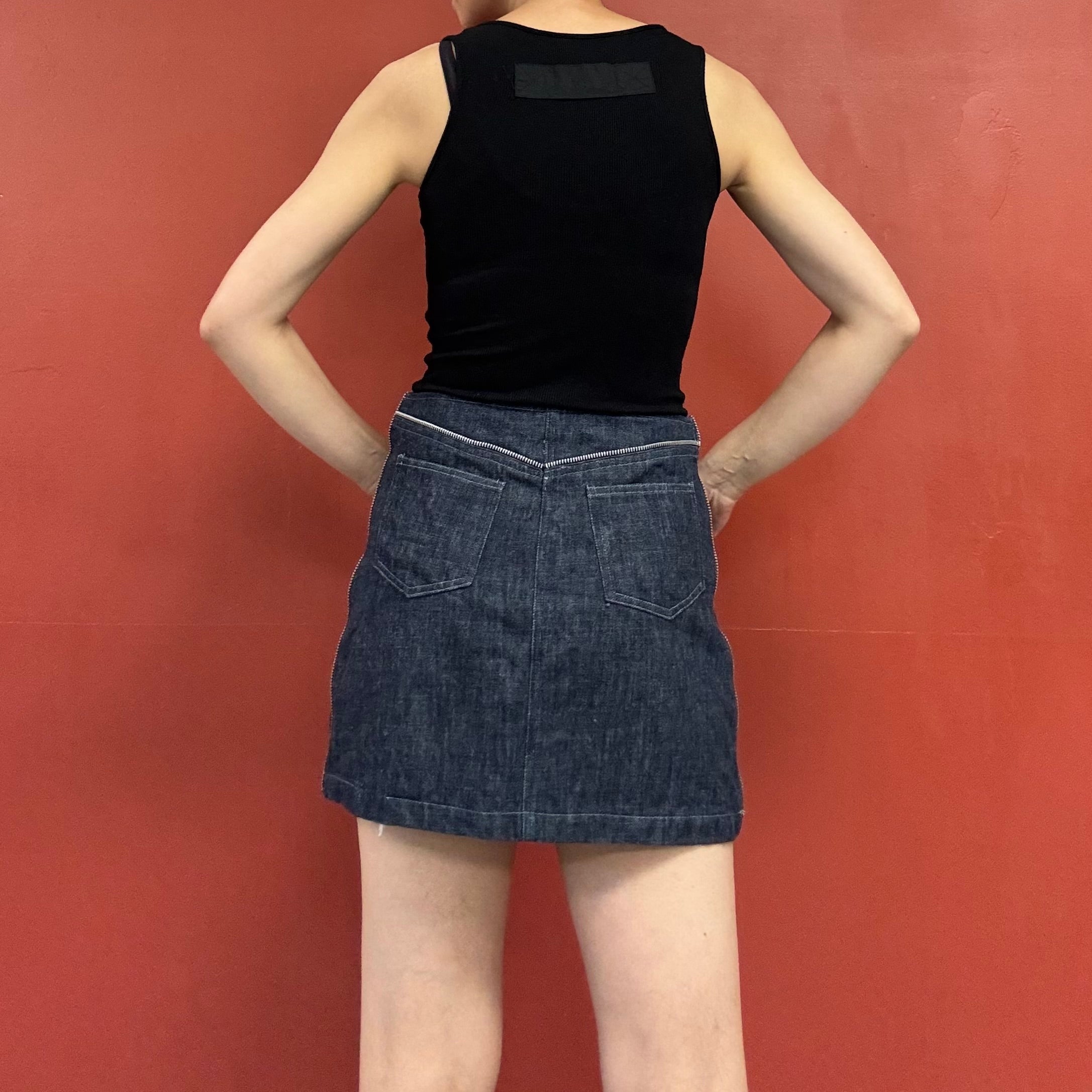 90s00s double zip denim skirt