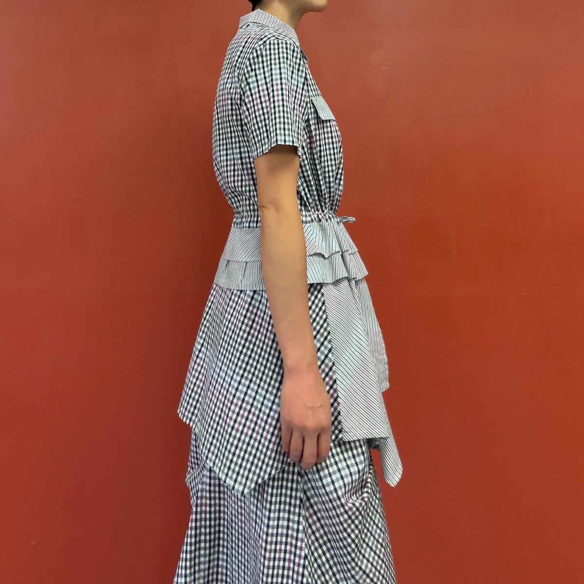 Peplum check shirts