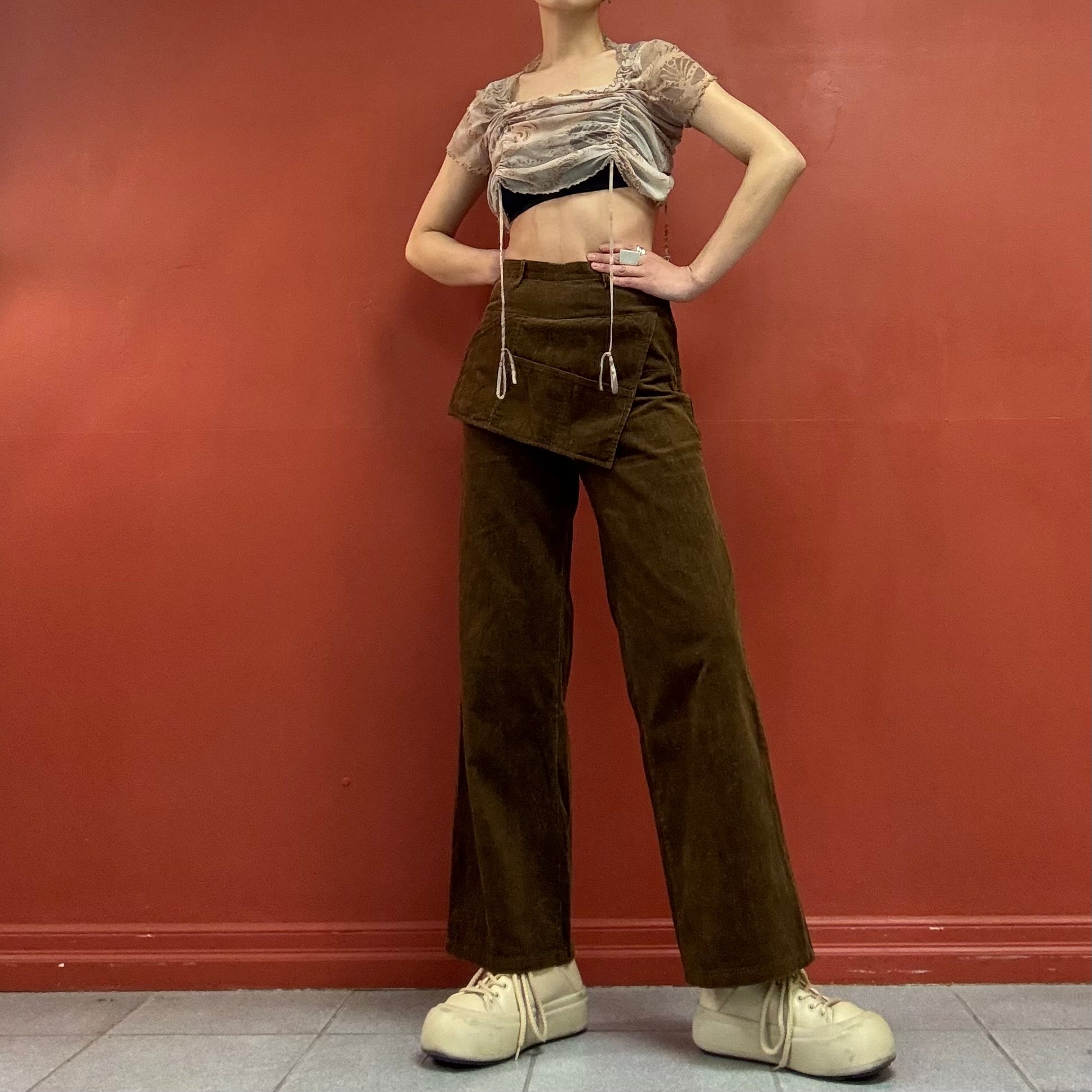 Cord Pants with Apron