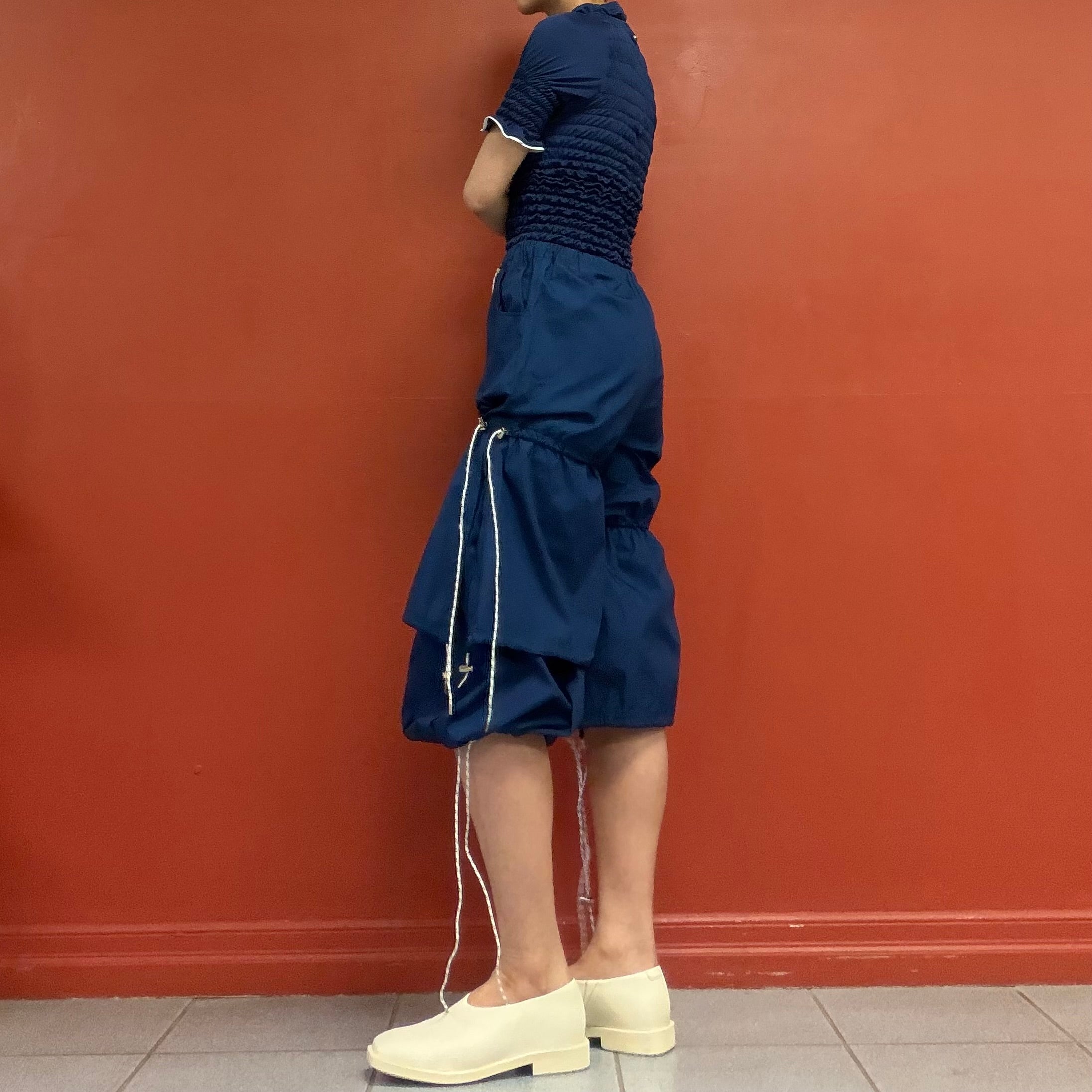 AFTERHOMEWORK drawcord tiered shorts